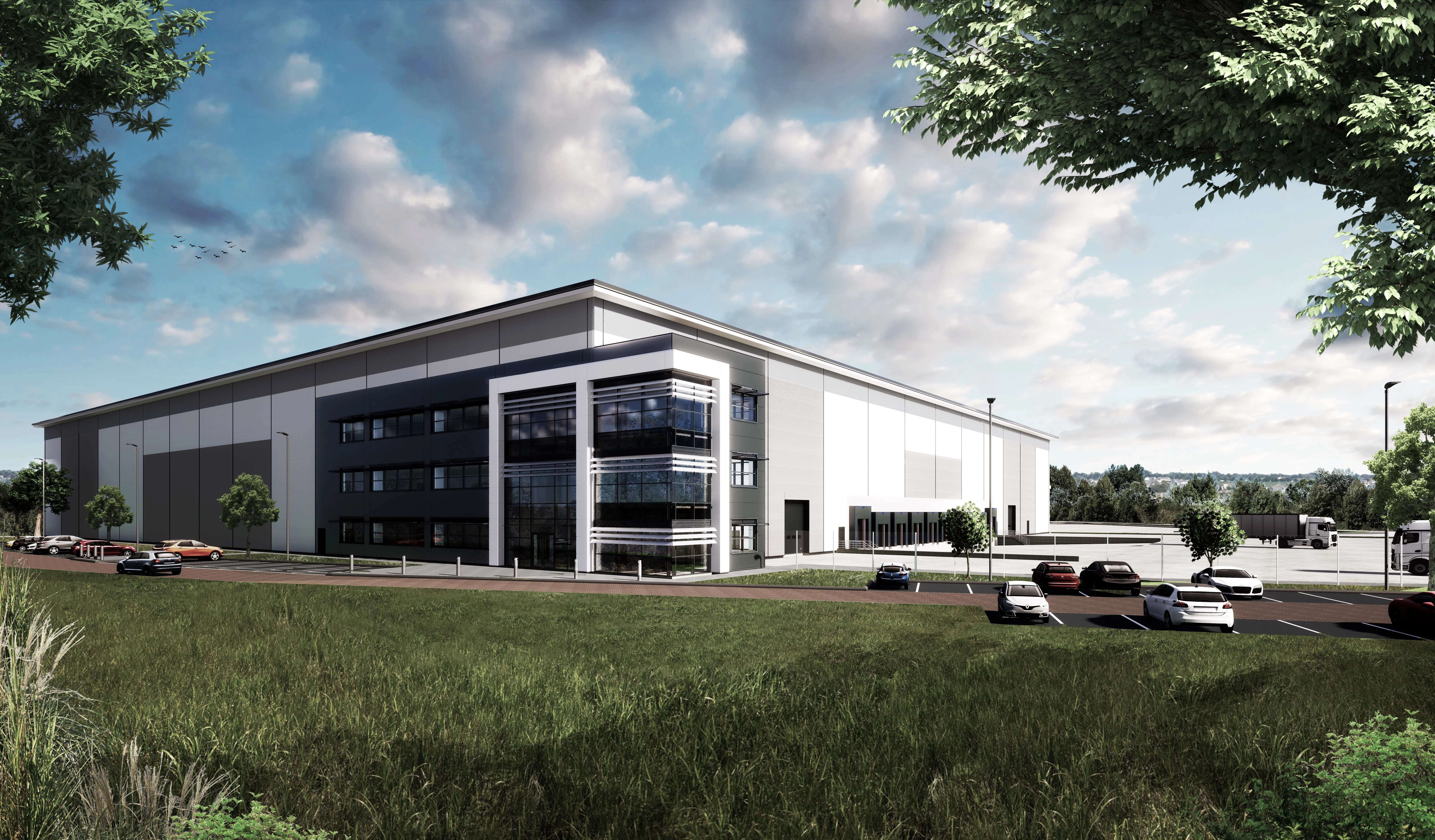 Indicative CGI of Icon Industrial’s new industrial/warehouse units at Icon Manchester Airport.