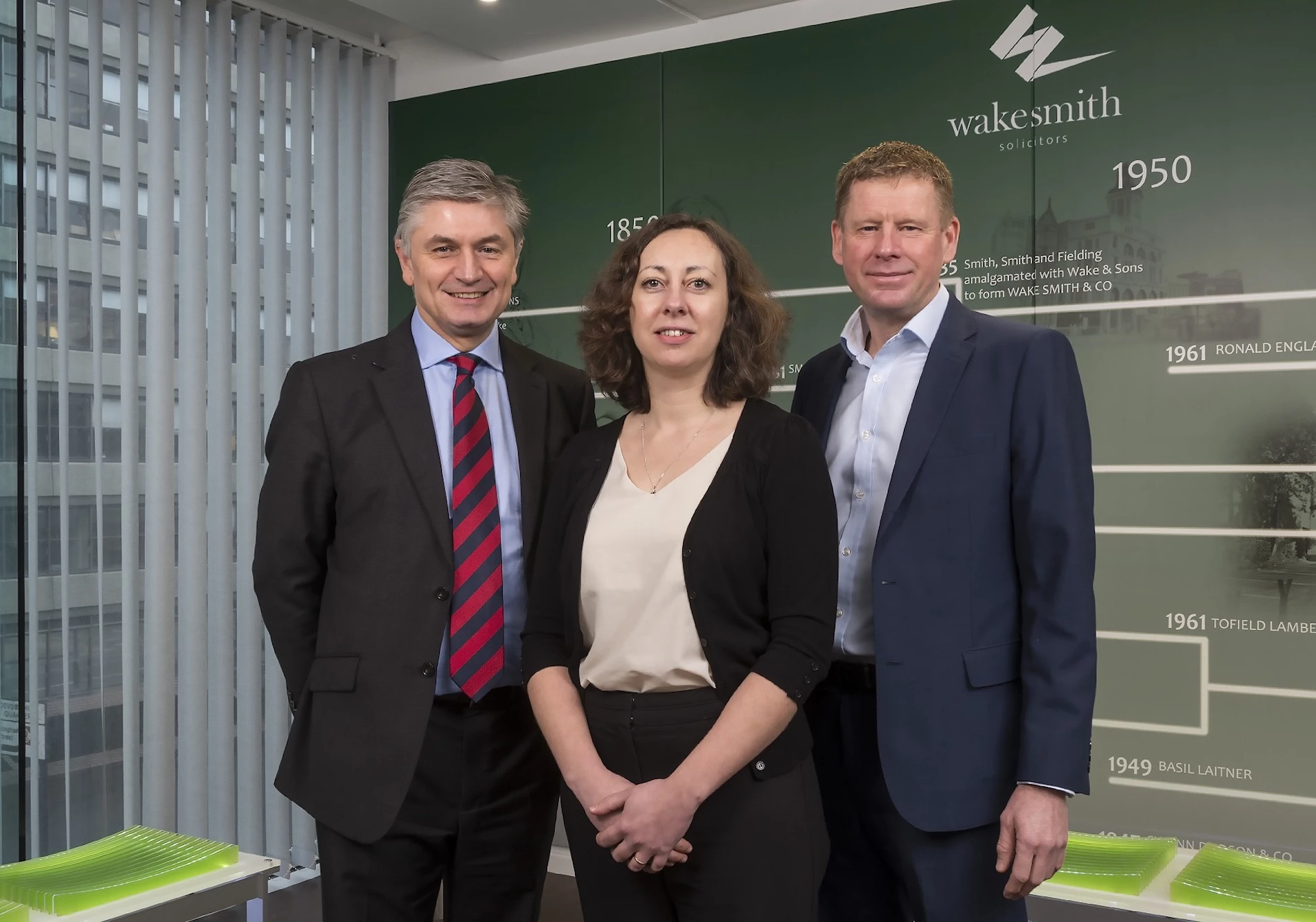 Corporate team at Wake Smith Solicitors (left to right) John Baddeley, Rebecca Robinson and Duncan Shepherd.