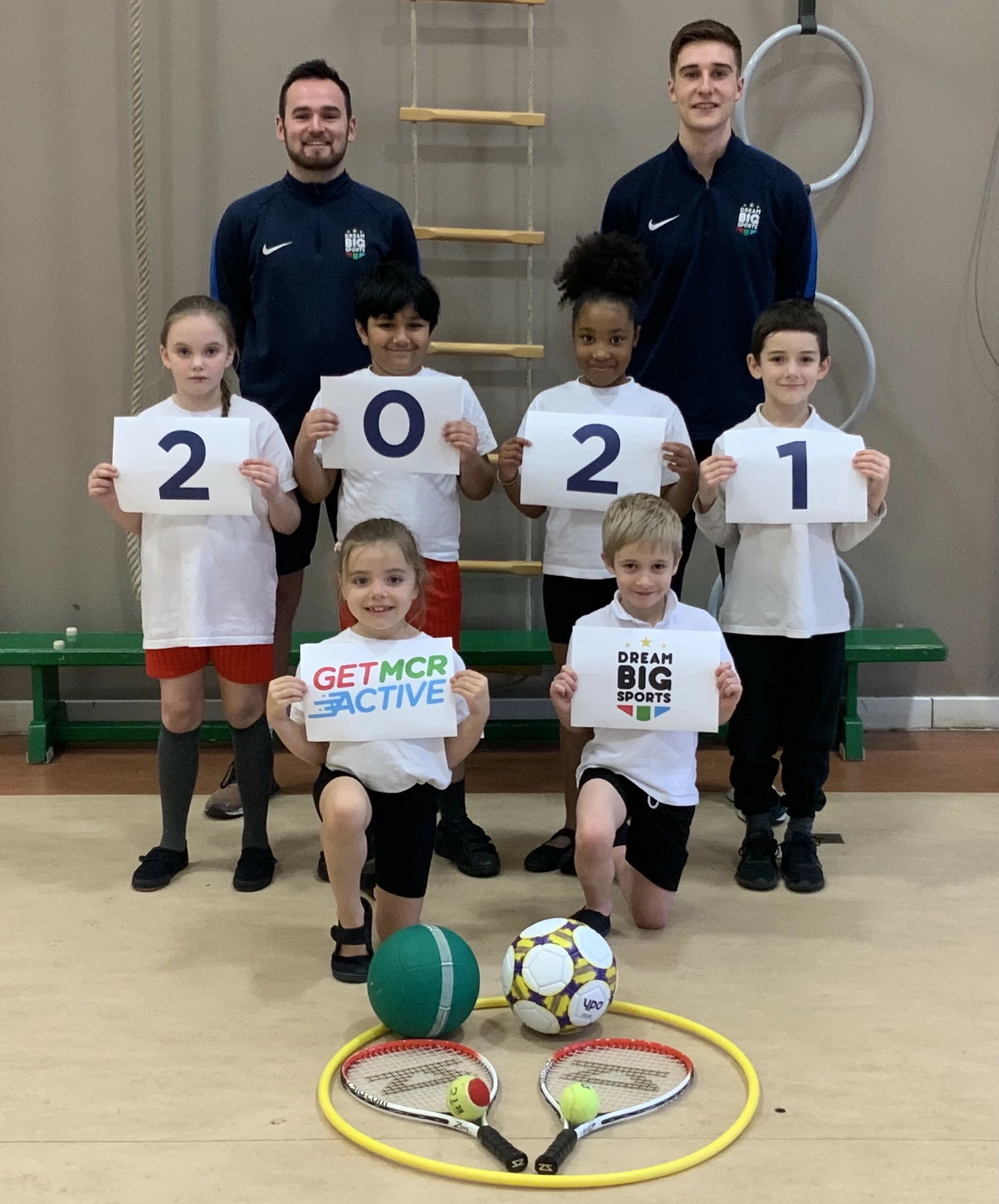 Manchester school children promoting the ‘Get Manchester Active’ campaign, before lockdown