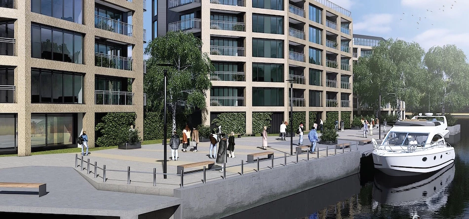 A CGI of the Riverside development