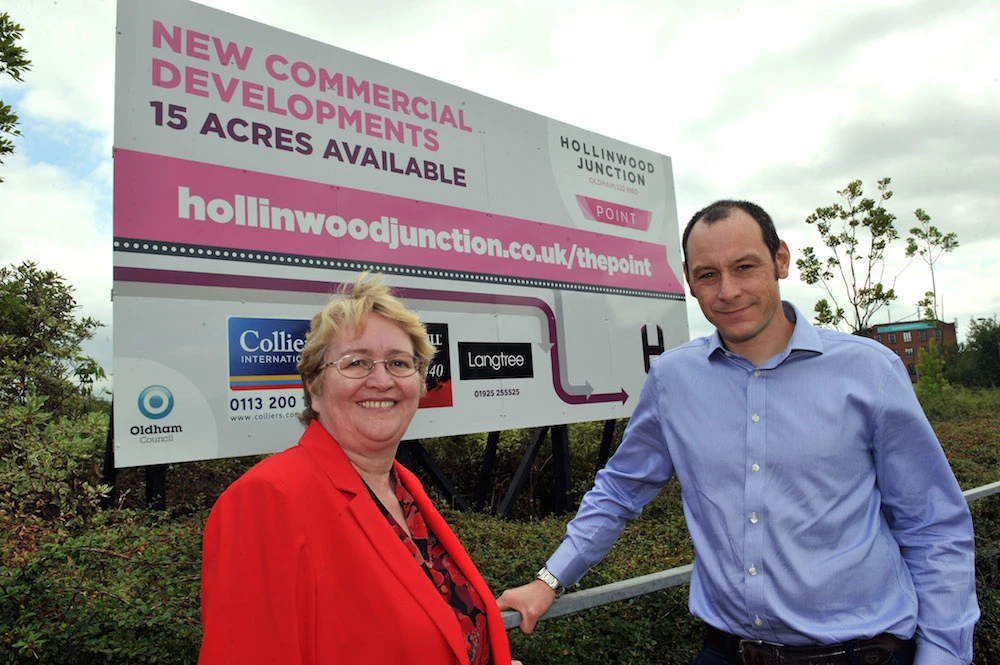 Cllr Jean Stretton (left) with Langtree development director Neal Biddle