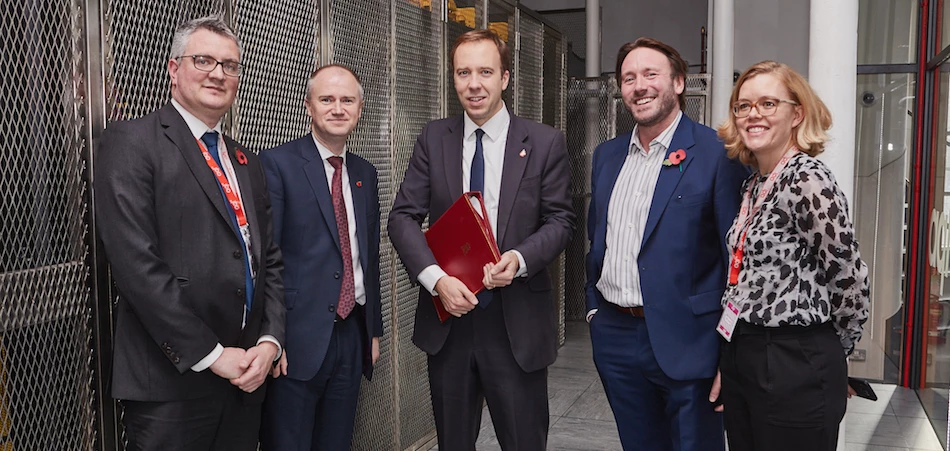 Matt Hancock (central), Minister for Digital, on a recent West Yorkshire visit