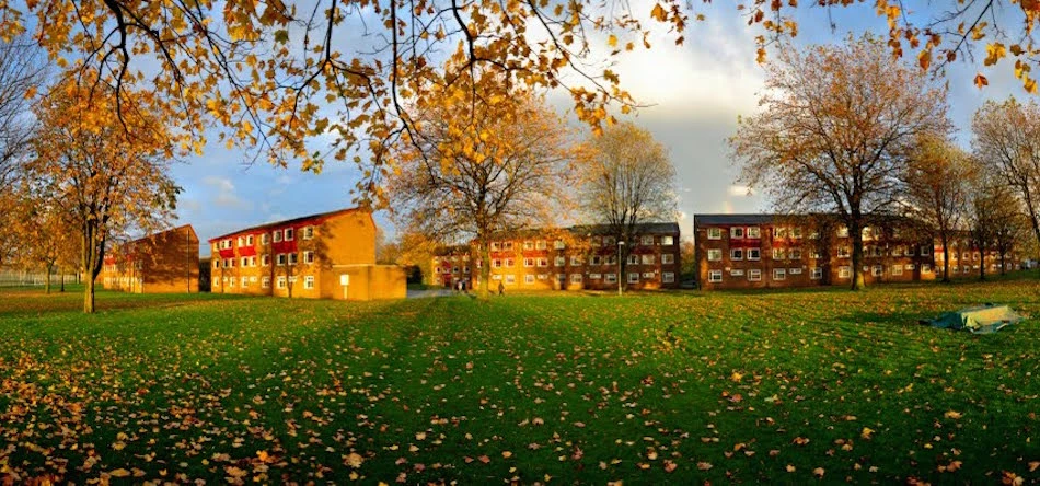 The former Castle Irwell student village