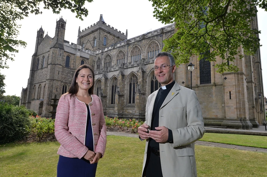 Clementine Duckett from LCF Barber Titleys with The Very Reverend John Dobson, Dean of Ripon