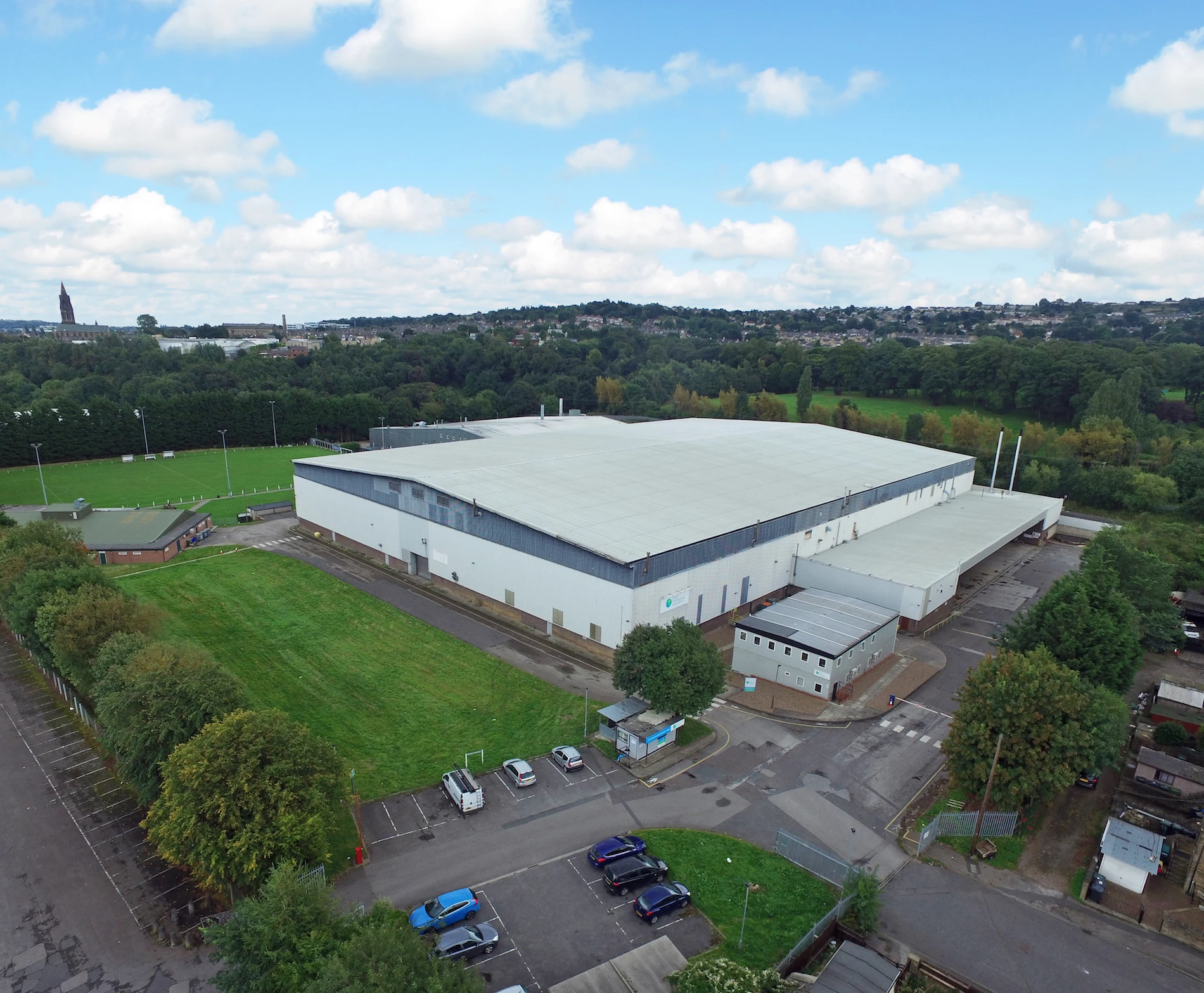 The 190,877 sq ft high bay warehouse facility.