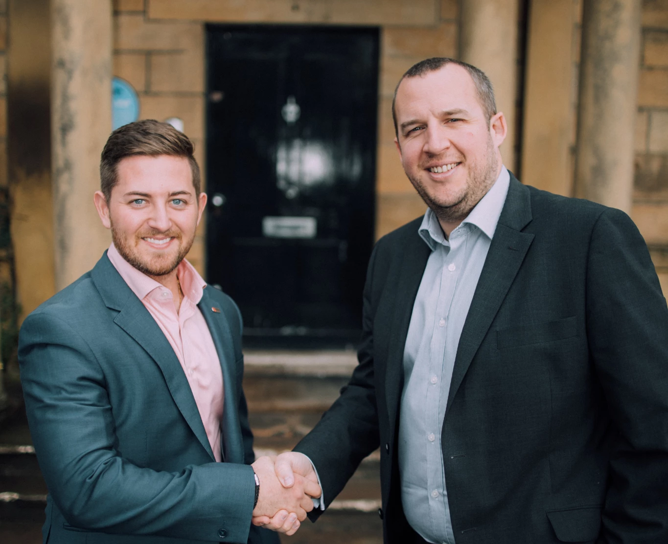 Finance Director Stuart Hall, left, and Managing Director Chris Fraser in front of Heworth Hall