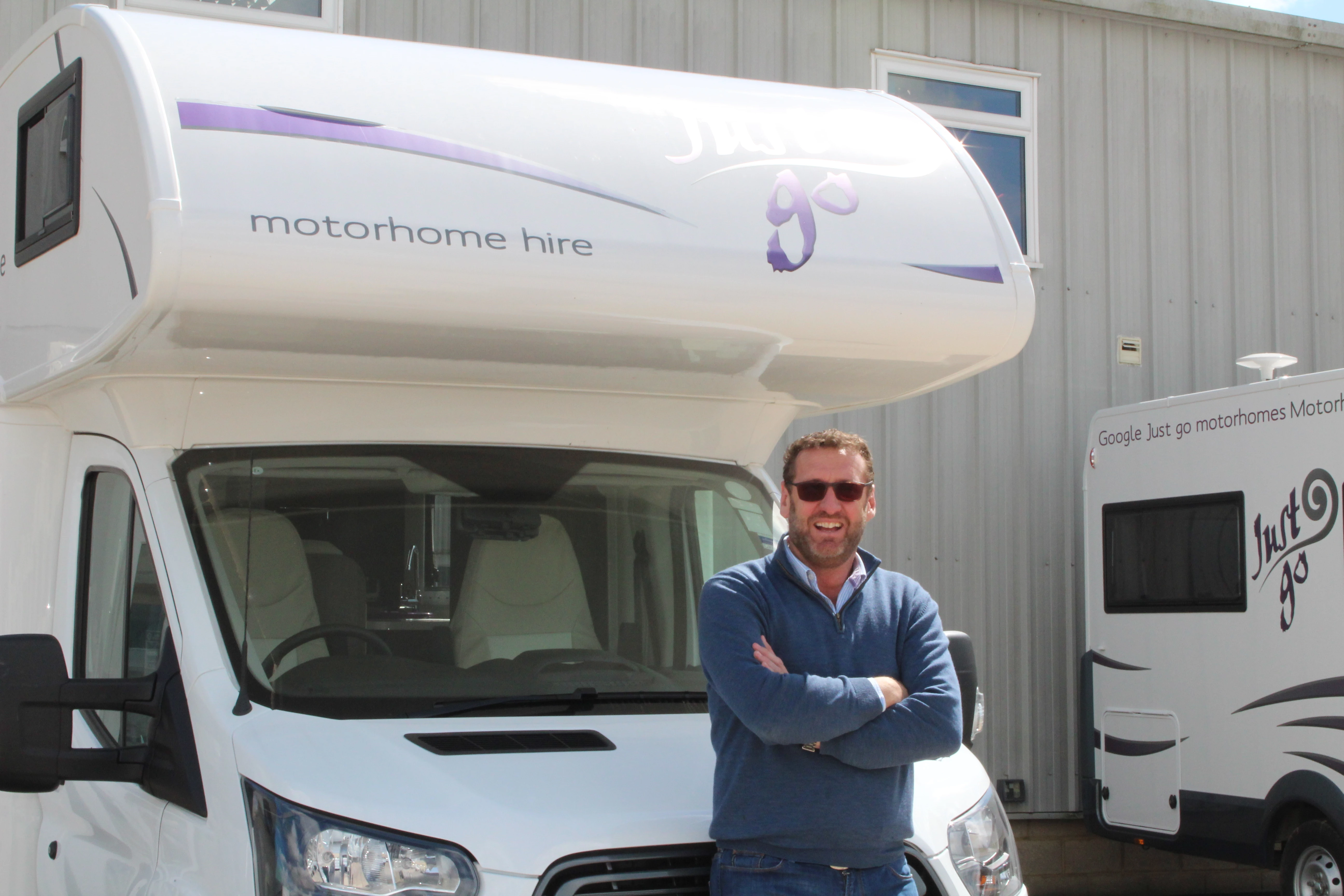 Founder Nick Roach with one of the company’s new 2019 plate motorhomes