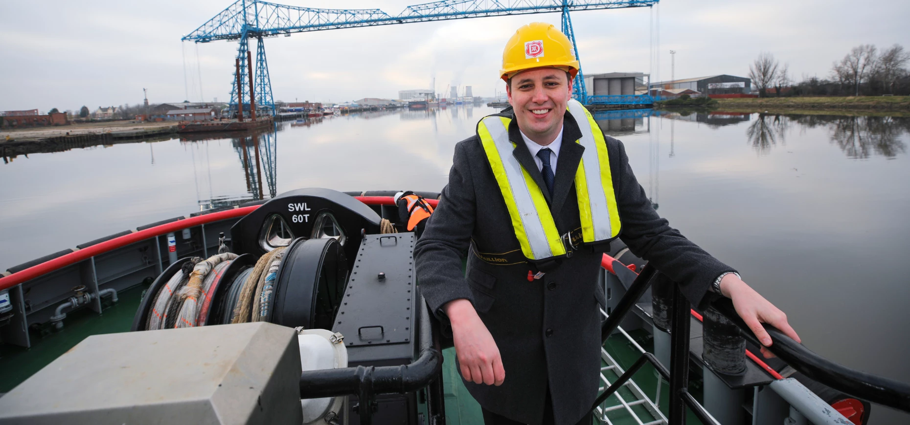 Tees Valley Mayor Ben Houchen on the River Tees.