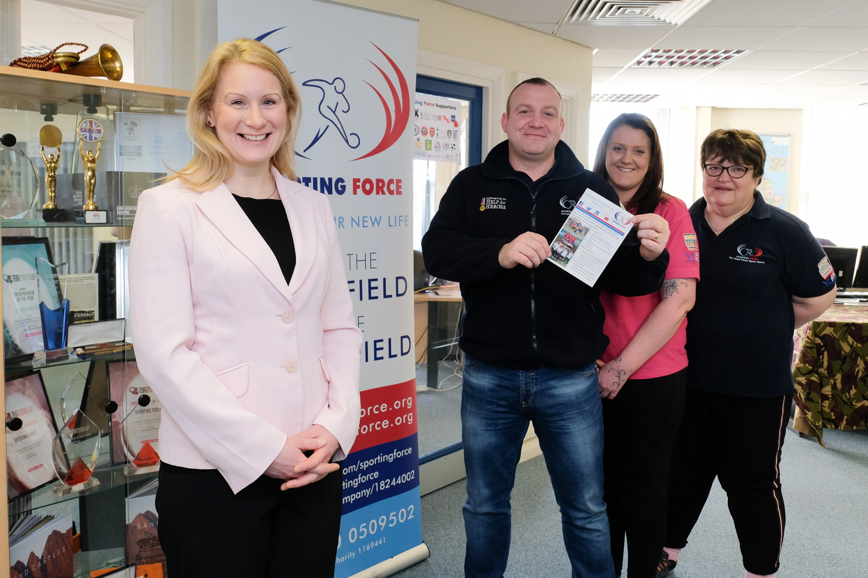 Rosanne Tweddle of Latimer Hinks with Tommy Lowther, Cherylanne Lowther and Jacqui Nicholson from Sporting Force