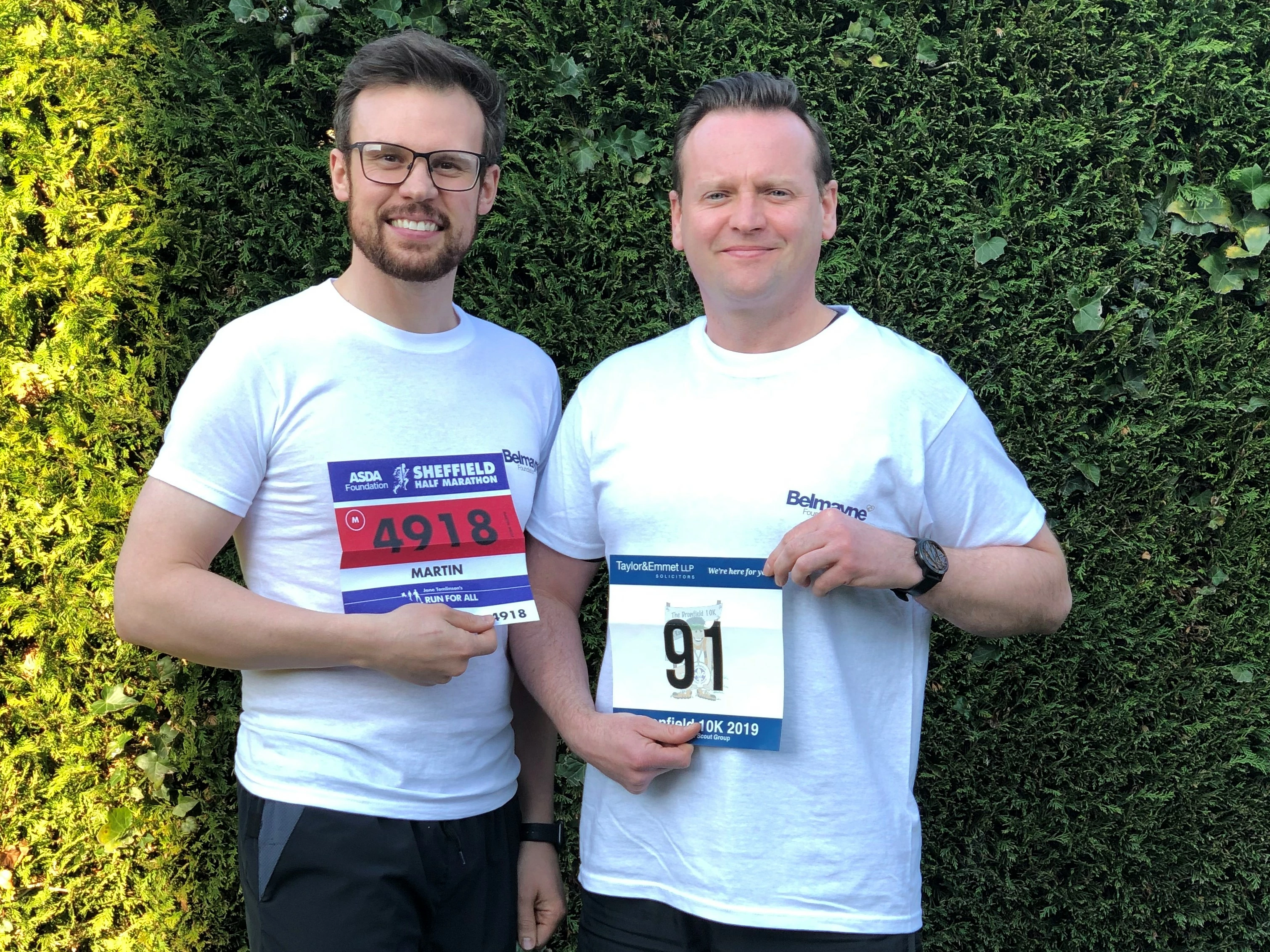 Belmayne partners (left to right), Martin Birch and Ben Smalley prepare for their charity endeavours. 