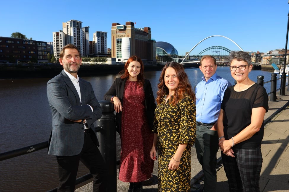 (L -R): The 360 Growth Partners team, Andrew Silver, Anna Shepherd, Samantha Legget, Mark Jenkinson and Alice Ackroyd.