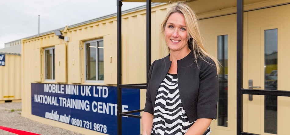 Mobile Mini HR director Louise Arnold outside the National Training Centre