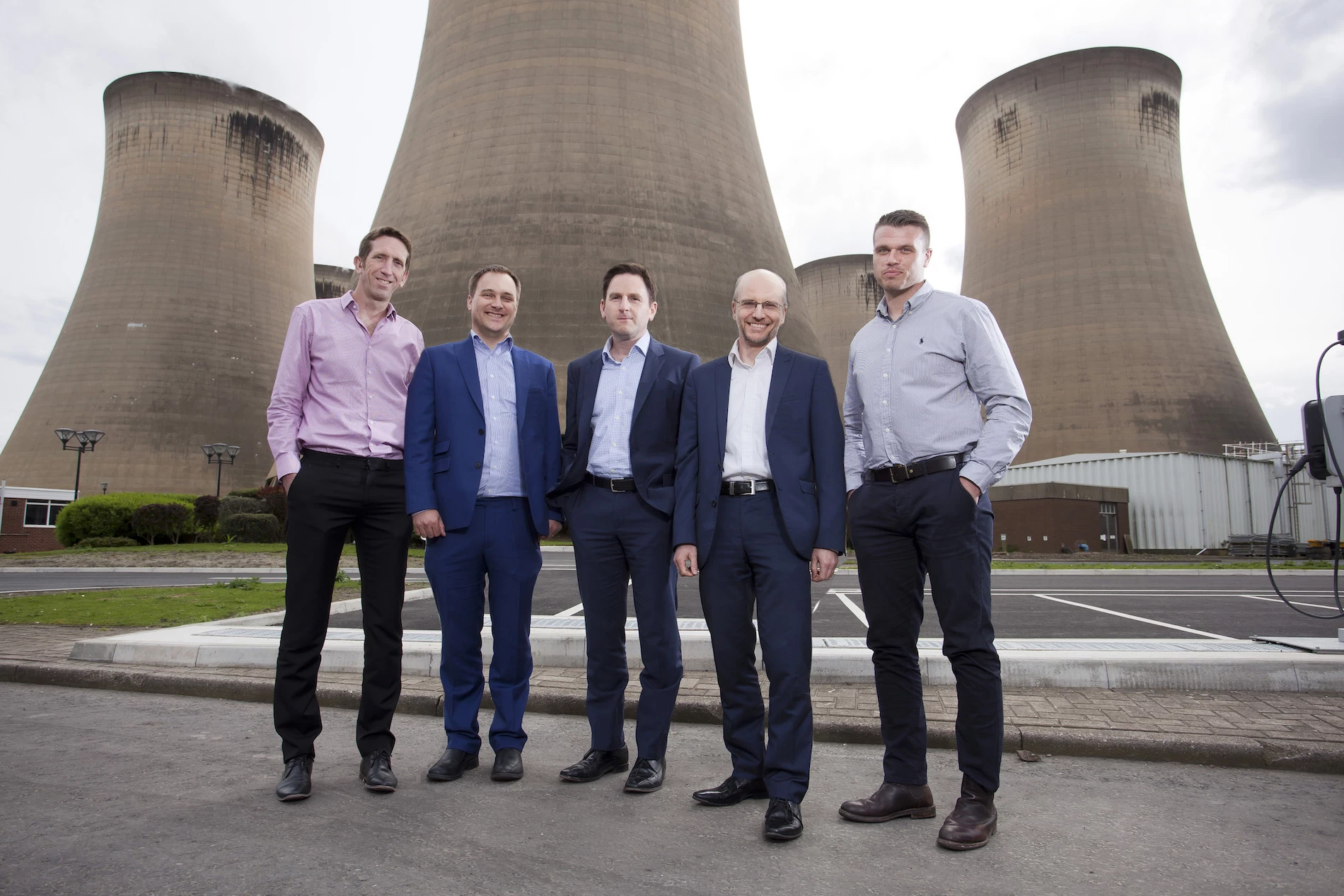 Jason Shipstone, Drax Group; Caspar Schoolderman,  C-Capture Ltd; Andy Koss,  CEO Drax Power; Prof Christopher Rayner, C-Capture Ltd; Carl Clayton, Drax Group.