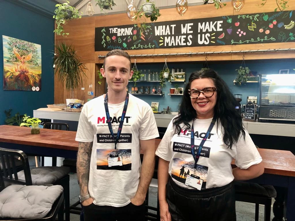 From left, Andrew Greeney, Family Support Therapy Coordinator at The Forward Trust, and Impact Facilitator, Liza McGee at The Brink