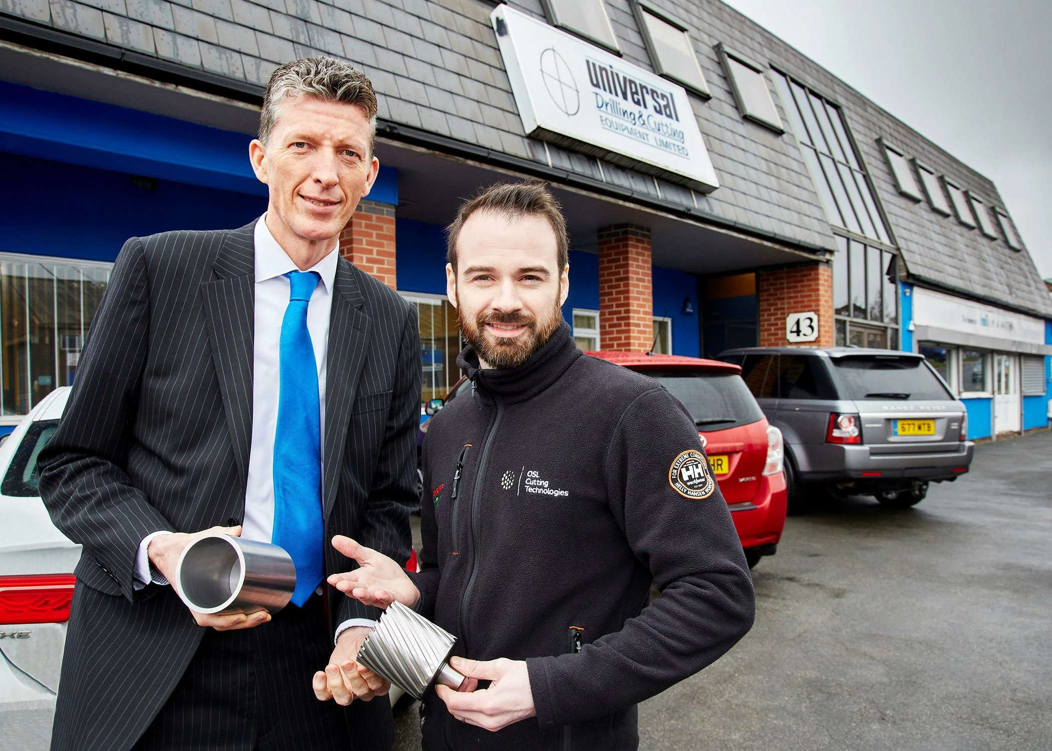 Matthew Chenery from Barclays (left) and OSL's Mathew Grey