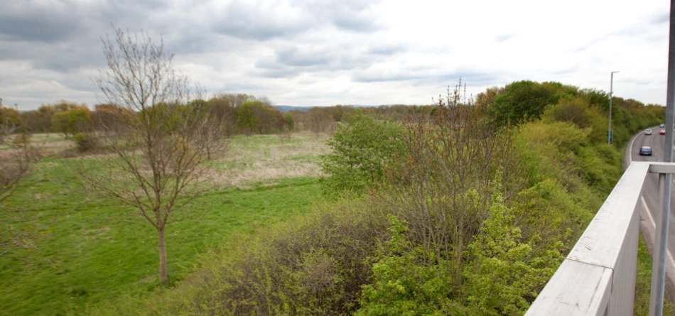 A view of the garden village site from the A34