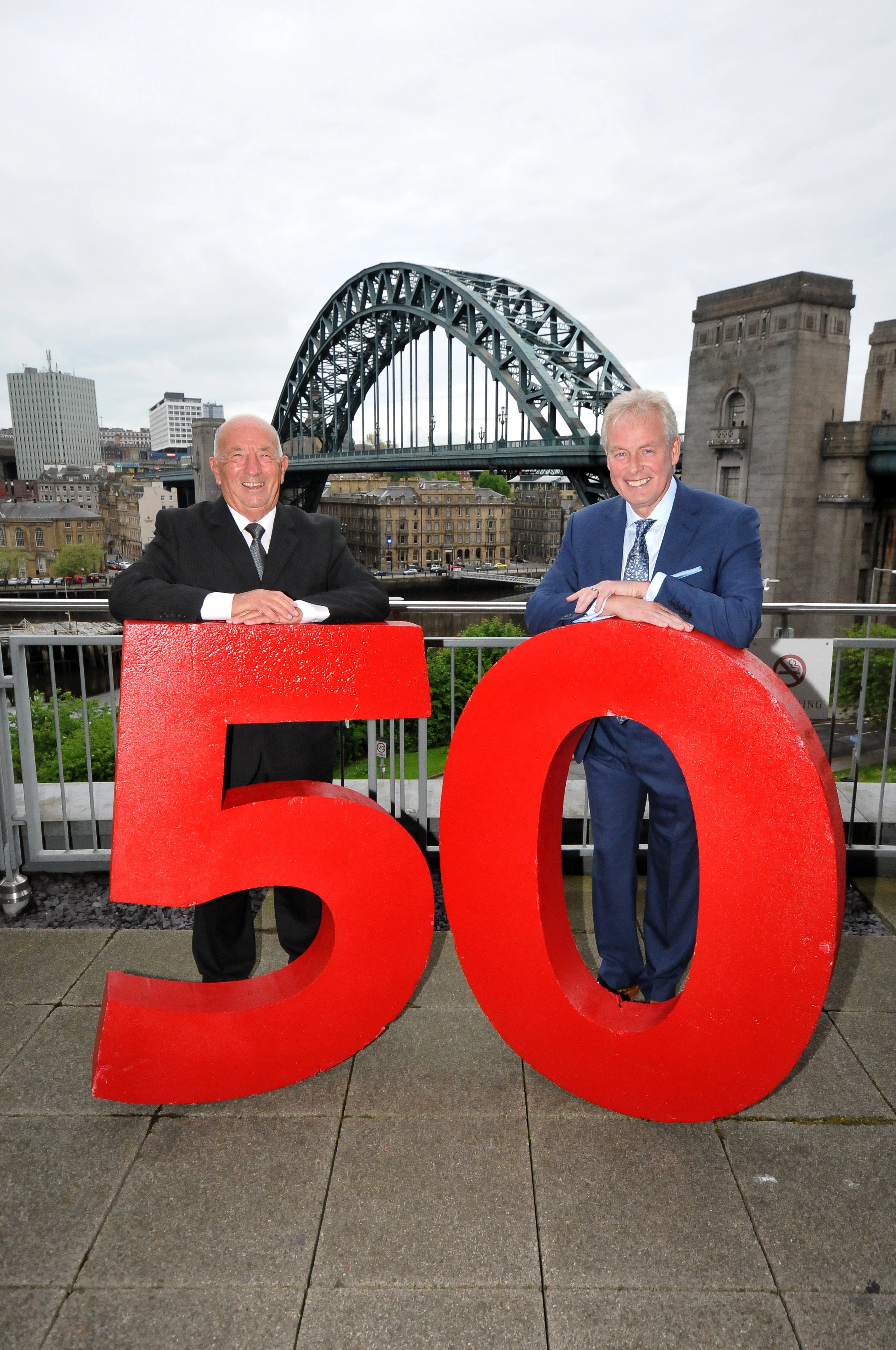 Lloyd Sheriff (L) celebrates 50 years long service.  Pictured with Kevin Carr