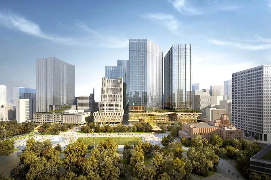 CGI of The Tokyo Cross Park development, Tokyo, Japan.