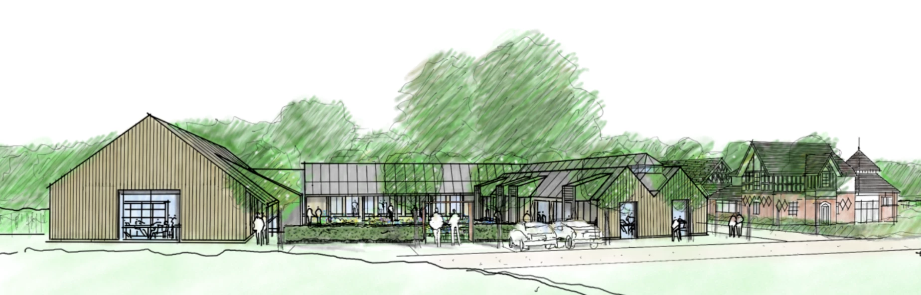 Artist's impression of the Home Farm Hub.