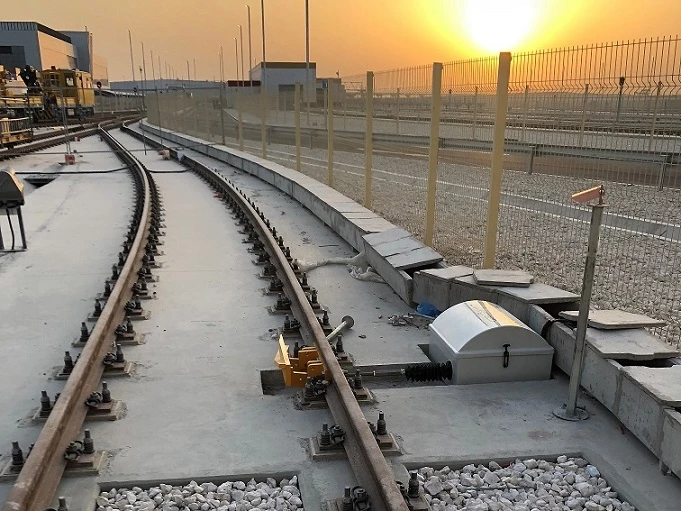 A derailer protecting an external road at Al Wakra depot in Doha as part of Zonegreen's DPPS installation.