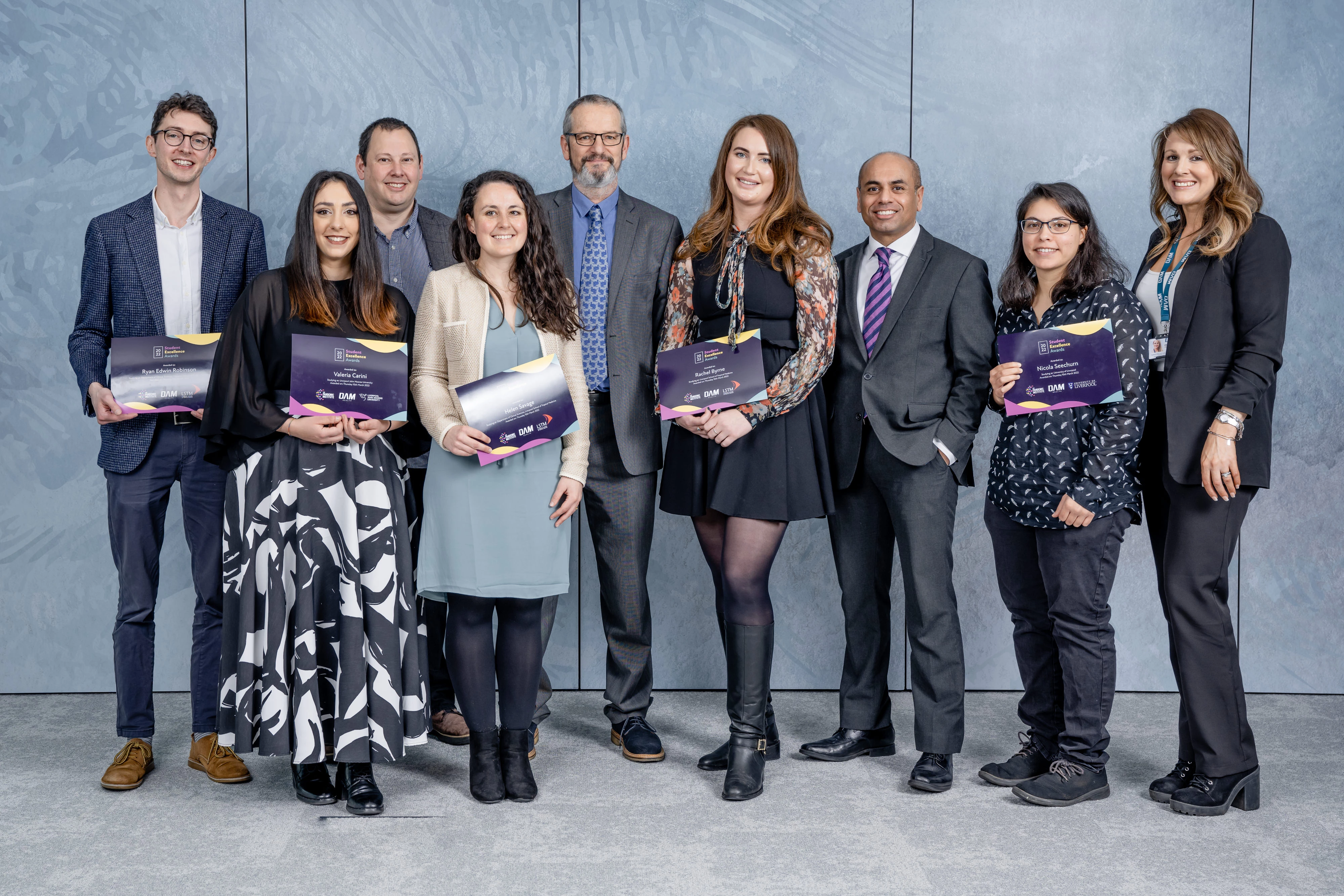  Professor Matt Ashton, Professor Matthew Bayliss and DAM Health’s Christine Cottrell and Professor Frank Joseph with the students