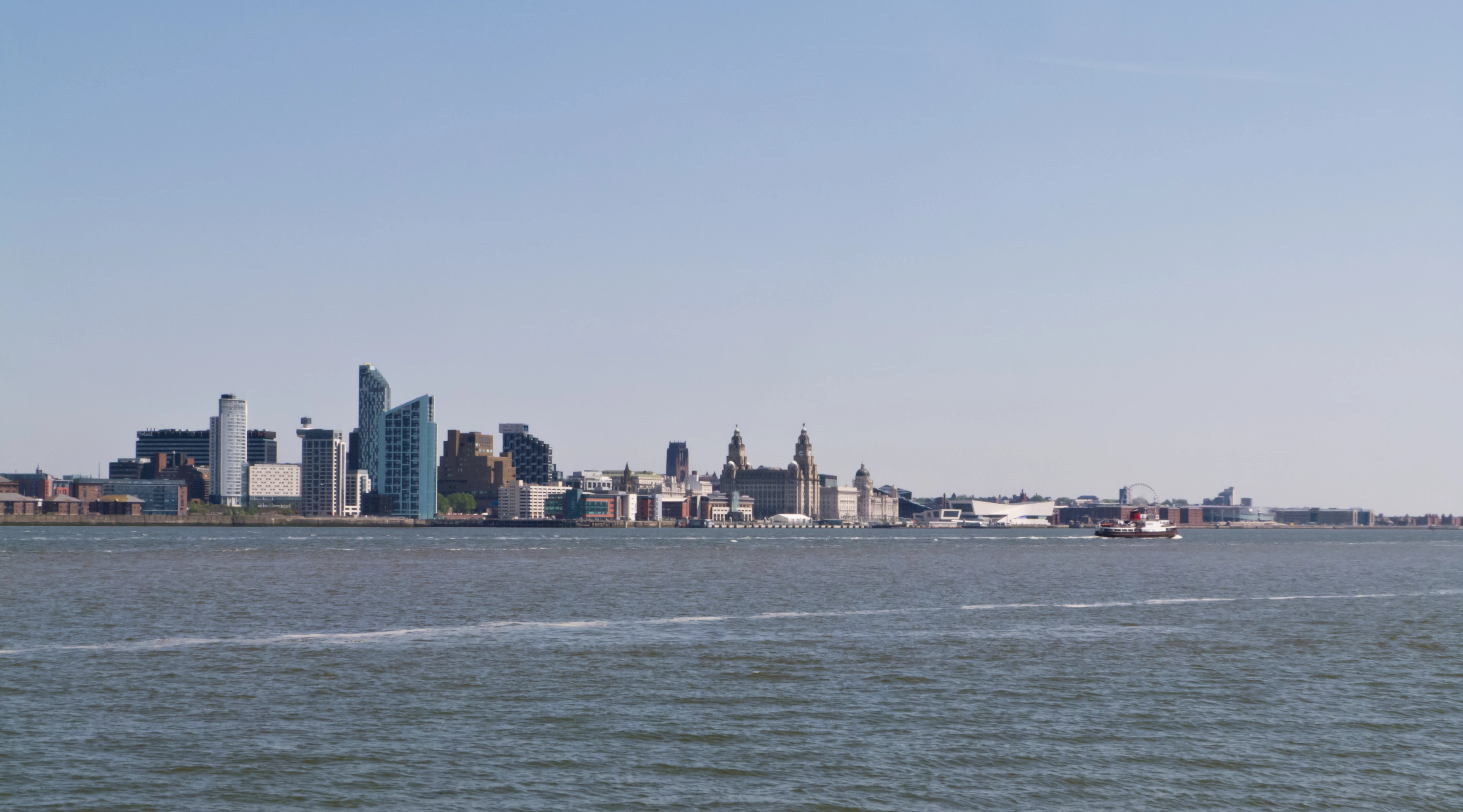 Sunny Liverpool Skyline from Egremont