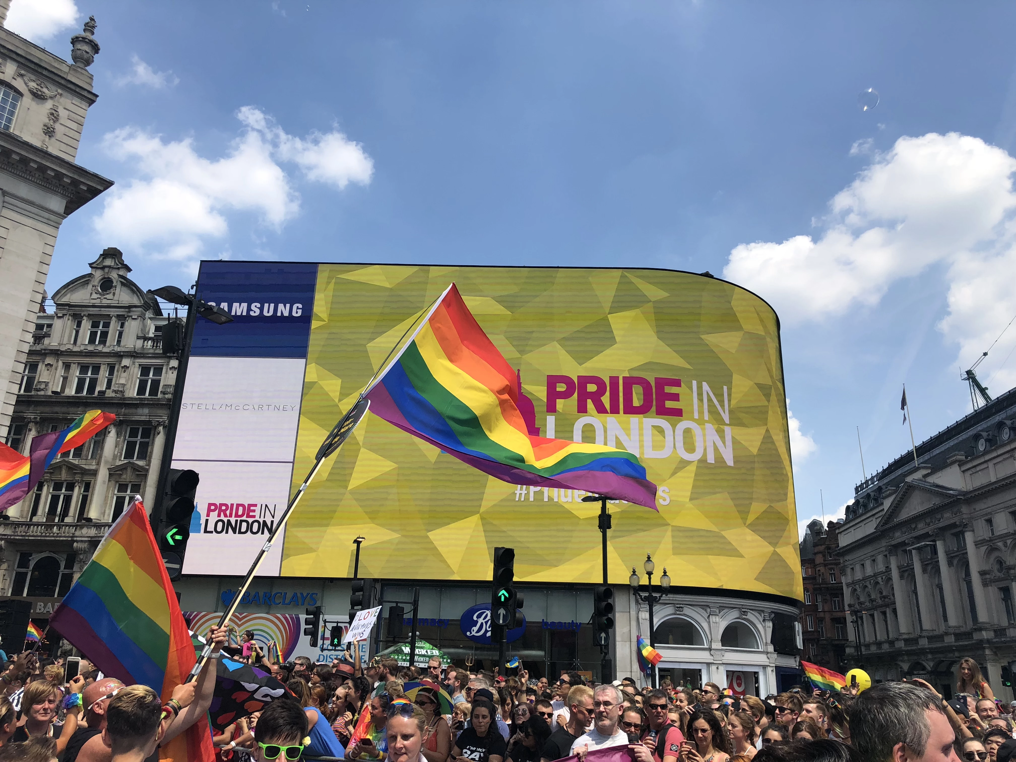 Pride in London at Piccadilly Circus