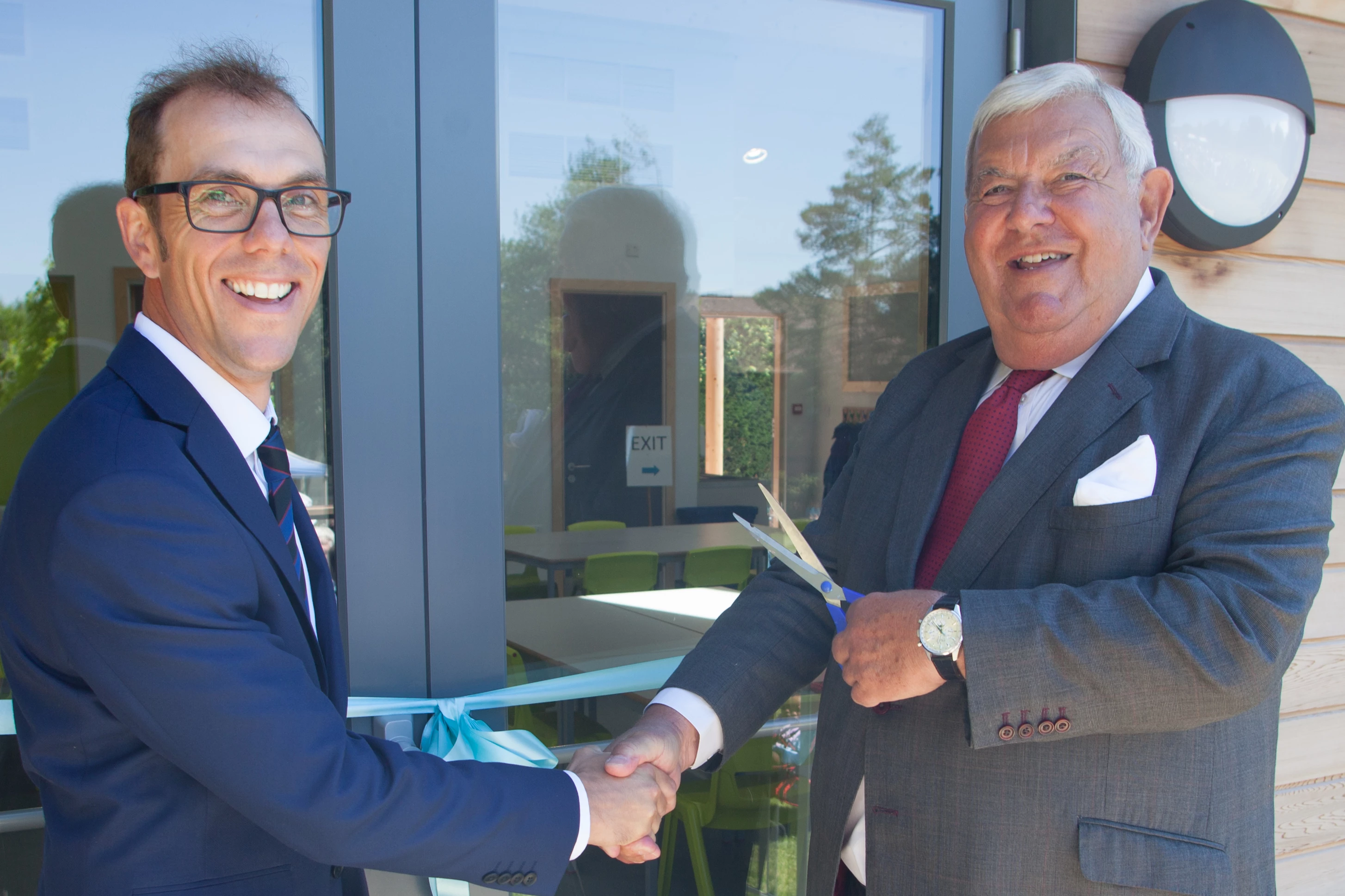 Tom Fray, left, Chairman of the Governors at St Peter’s School, with David Scott, chairman of Scotts of Thrapston