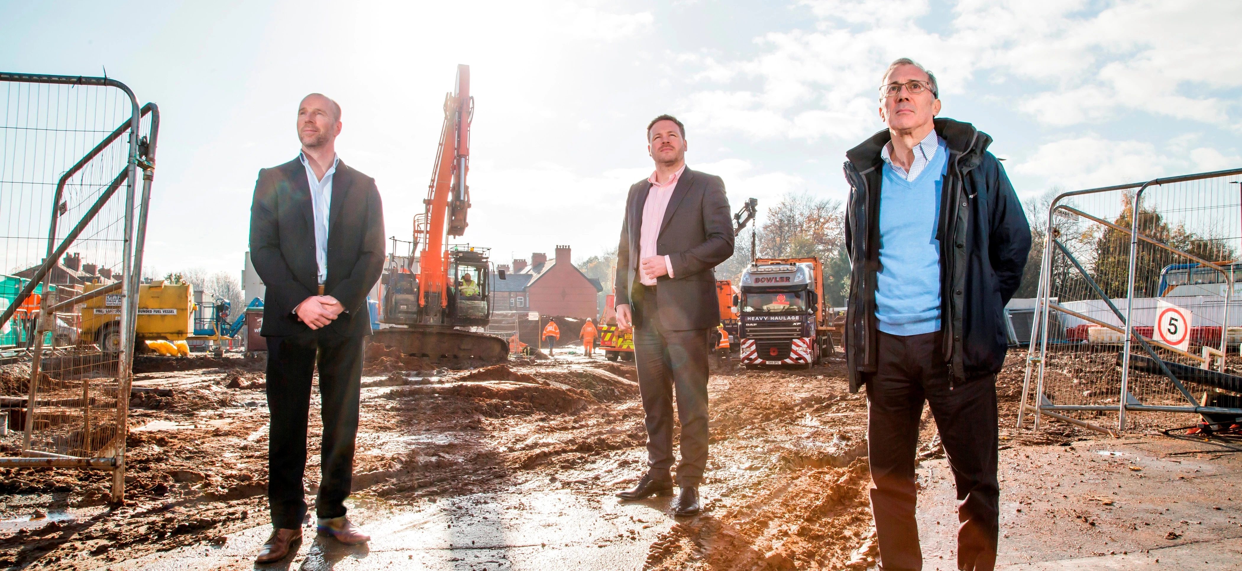 Left to right James Flynn and Owen McKenna of Beyond Corporate, and Nigel Rawlings of Rise Homes