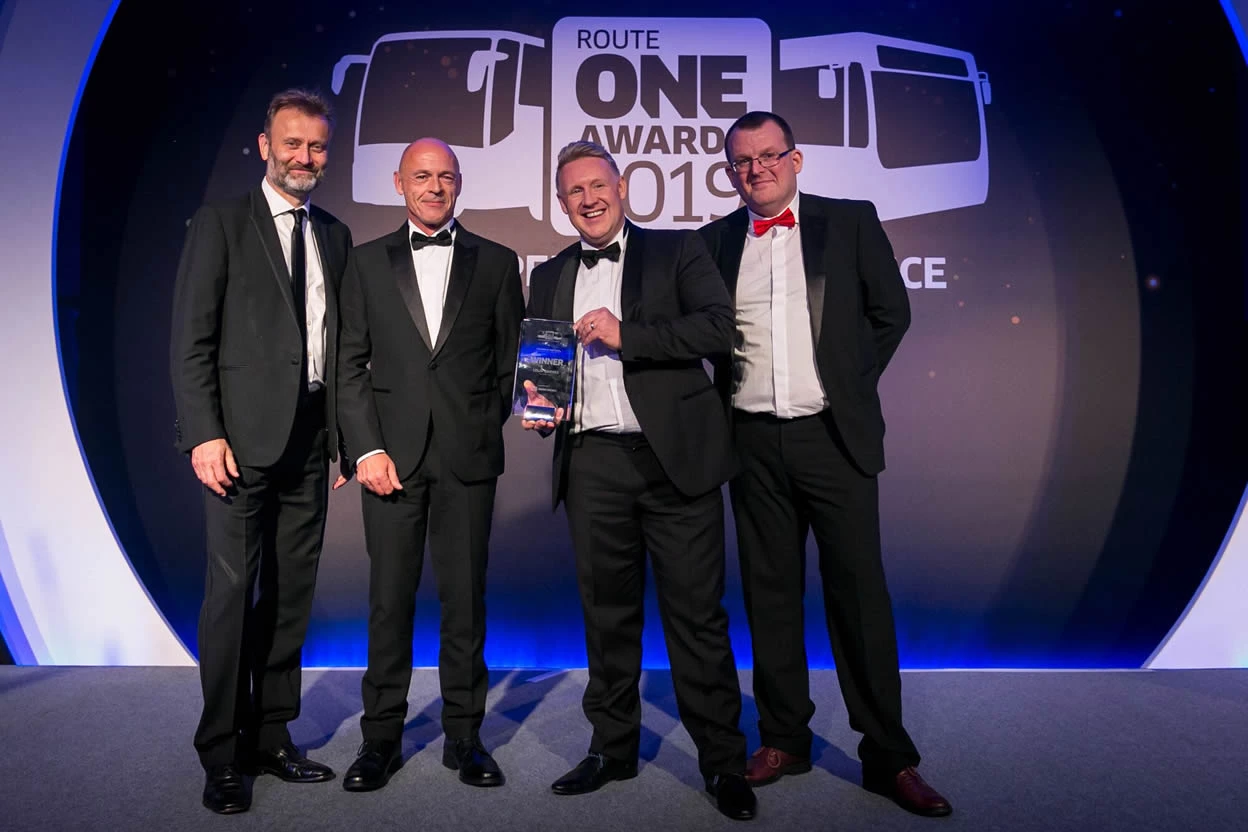 Colin Barnes receiving his Engineer of the Year award at the routeone Awards