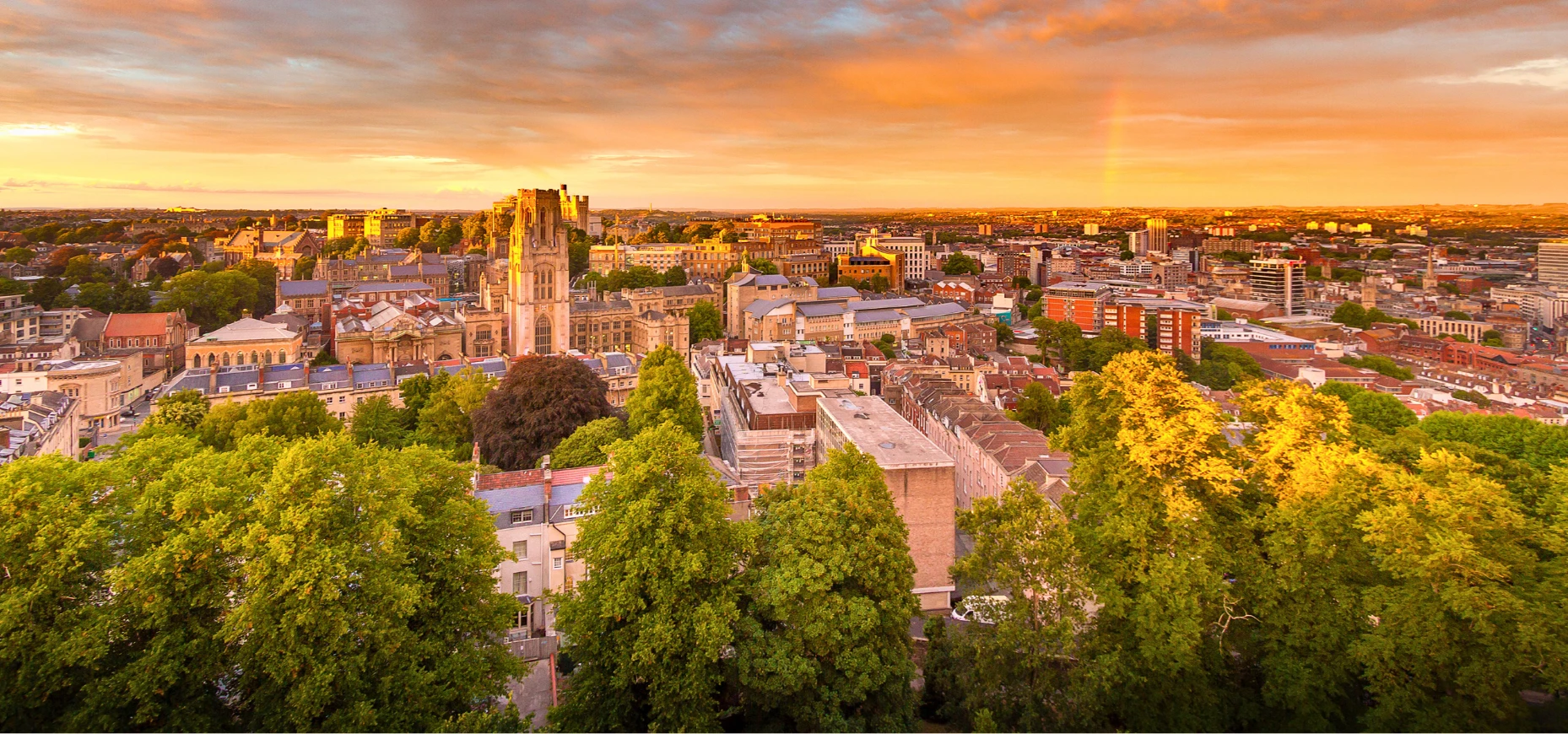 Bristol University at dusk.