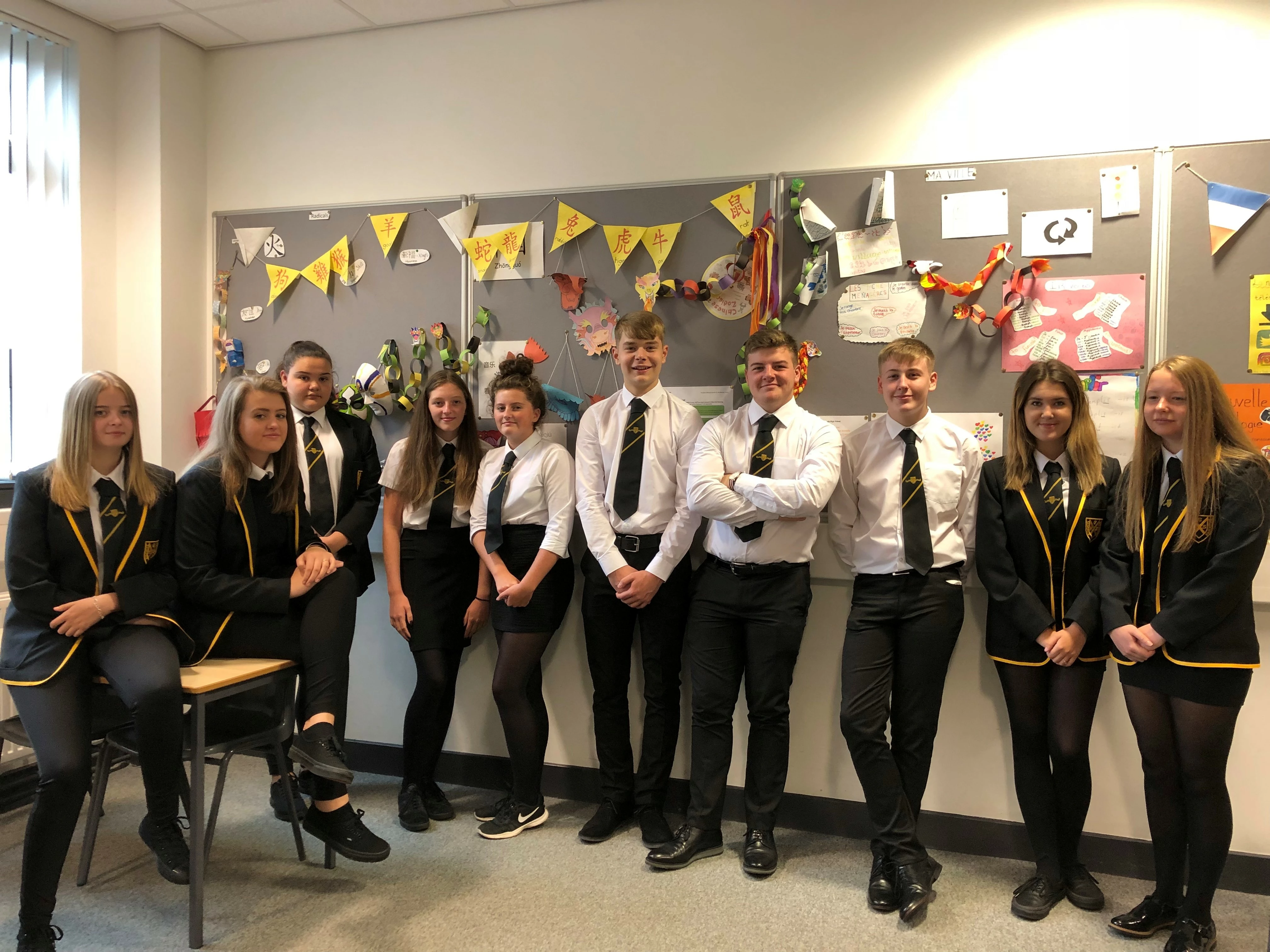 Grangemouth High School pupils visiting Chine in October 2018