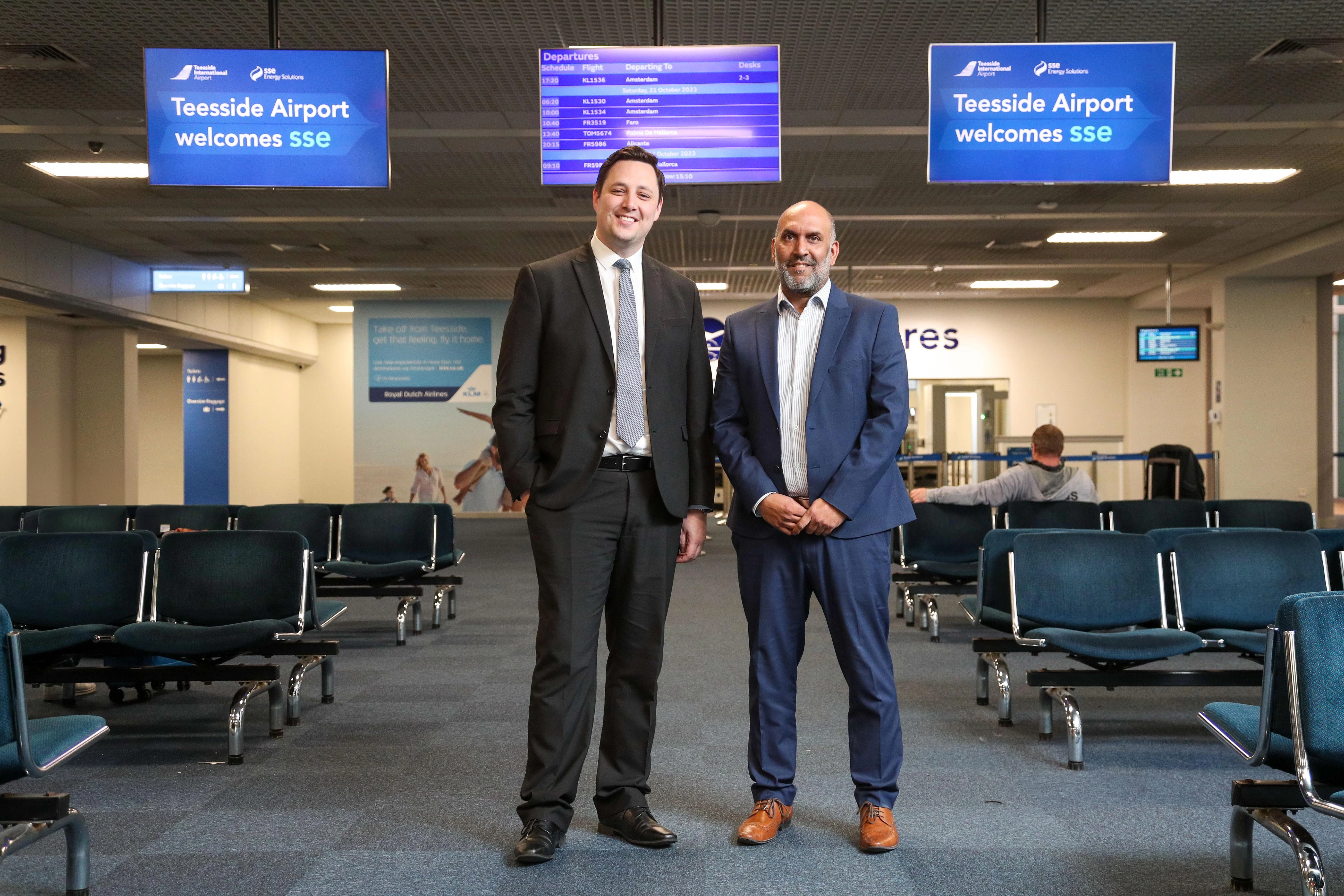 Tees Valley Mayor Ben Houchen with Nehal Mehta, Director of Regions and Social Value with SSE Energy Solutions.