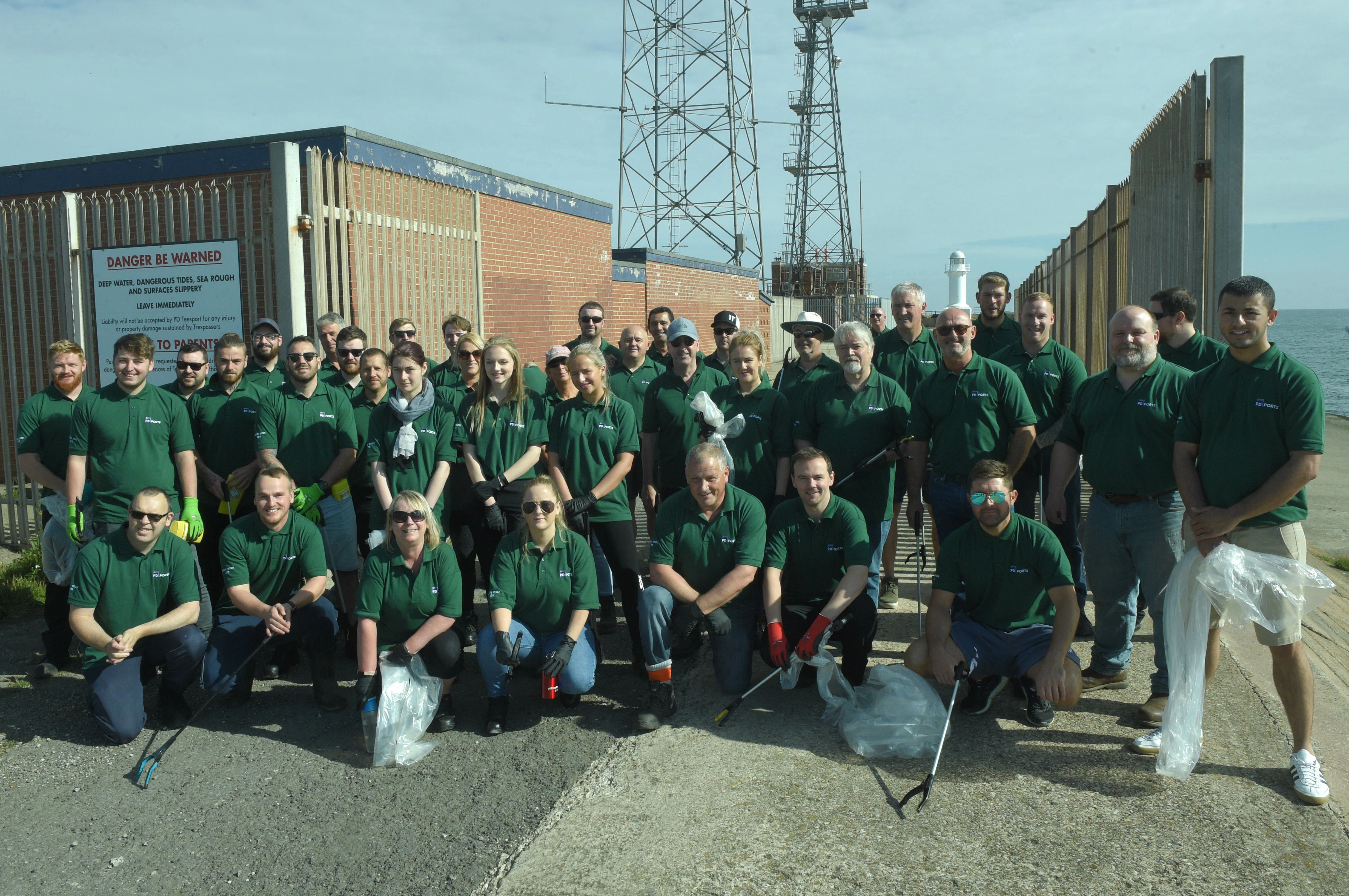 The team from PD Ports following the South Gare beach clean-up