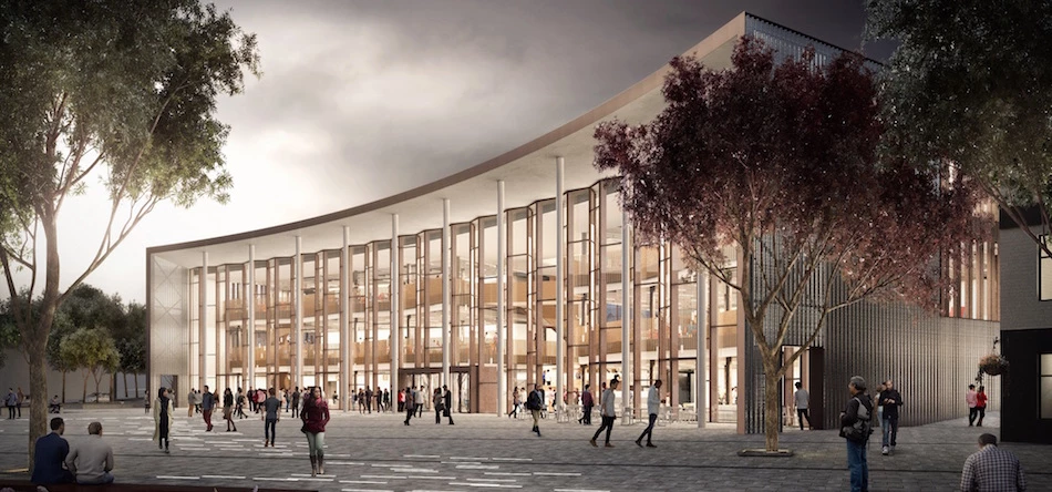 A CGI of the Student Centre and Civic Square