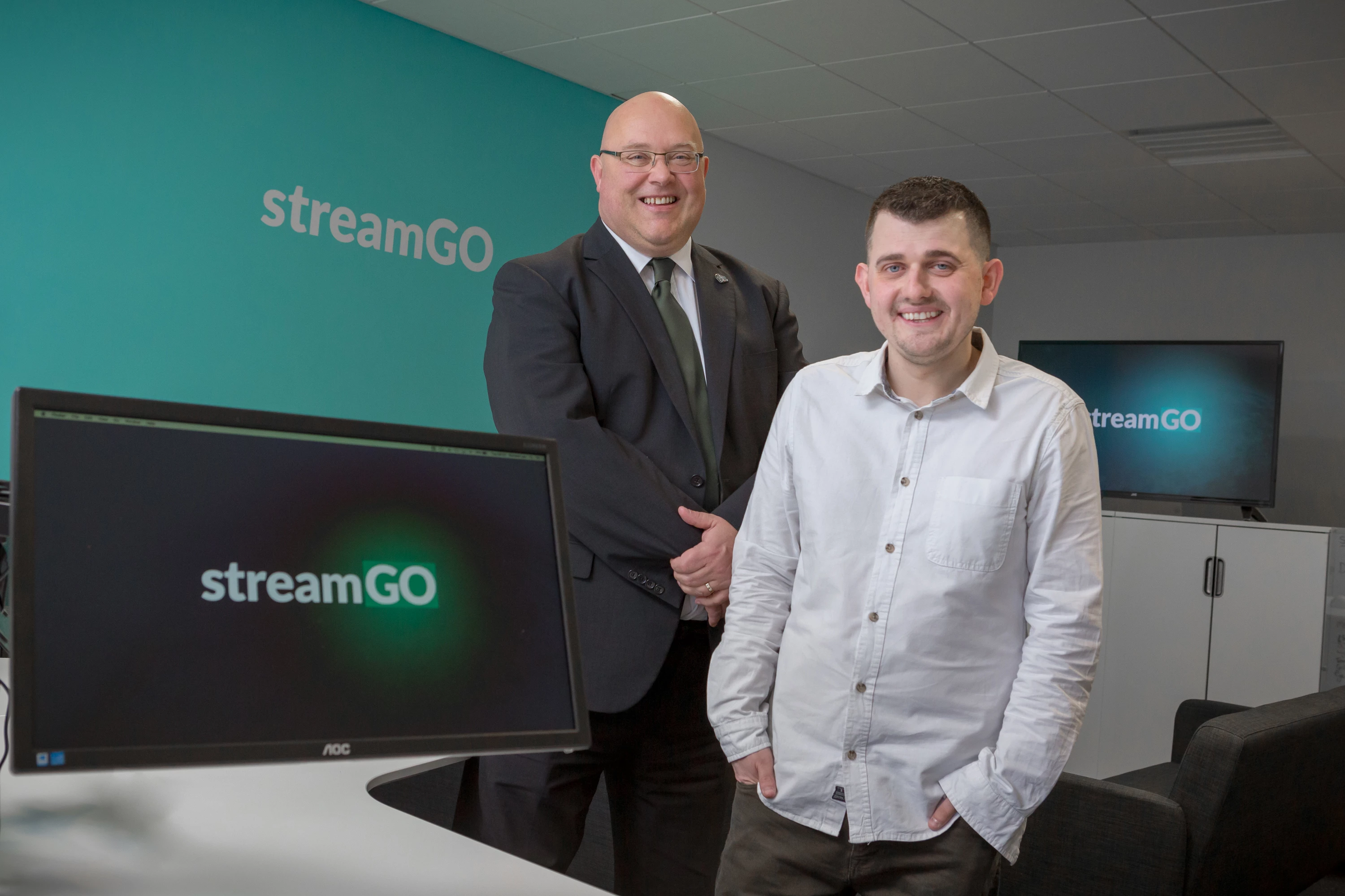 Cllr Graeme Miller (left) and streamGo founder Richard Lee