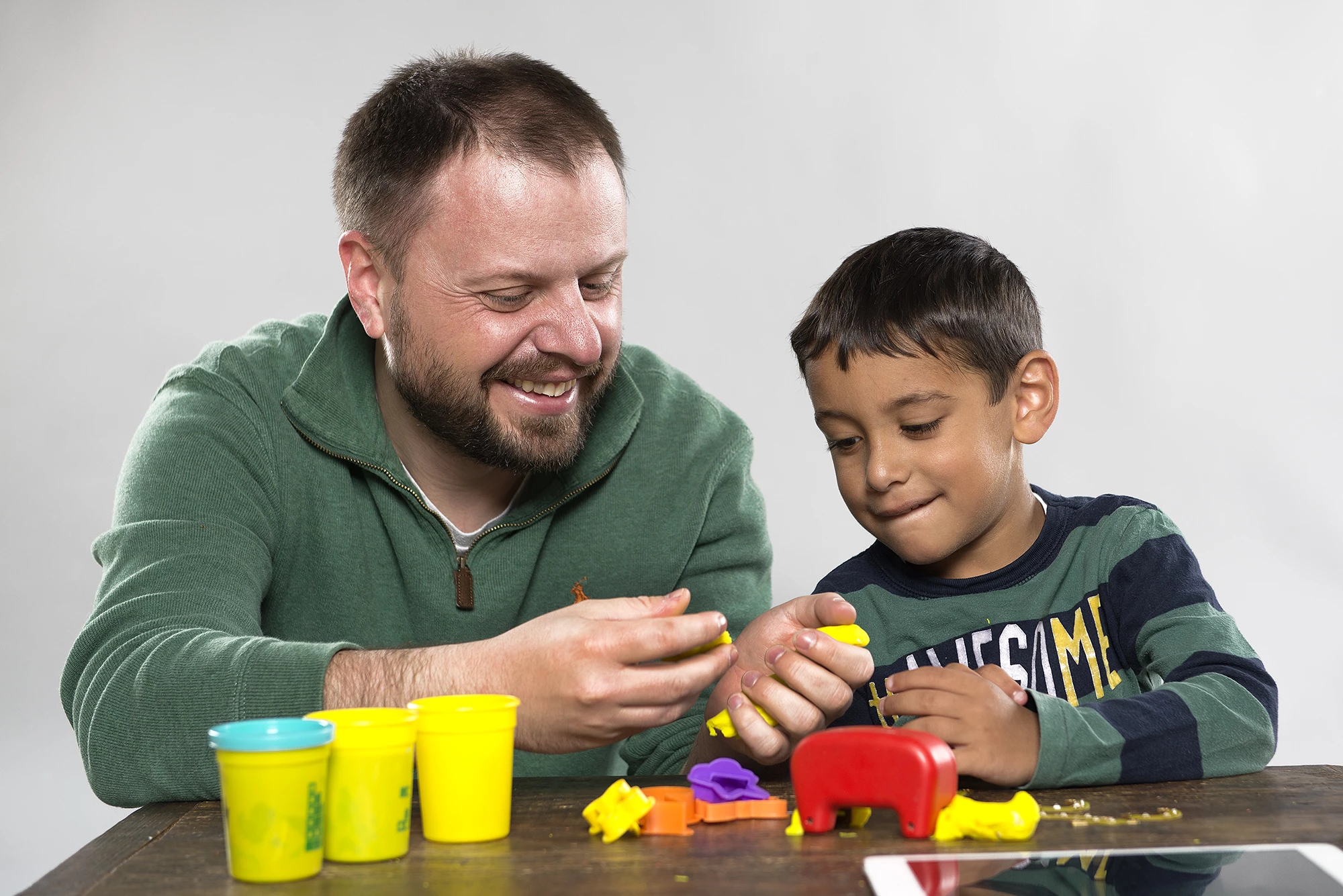 Parent and child playing.