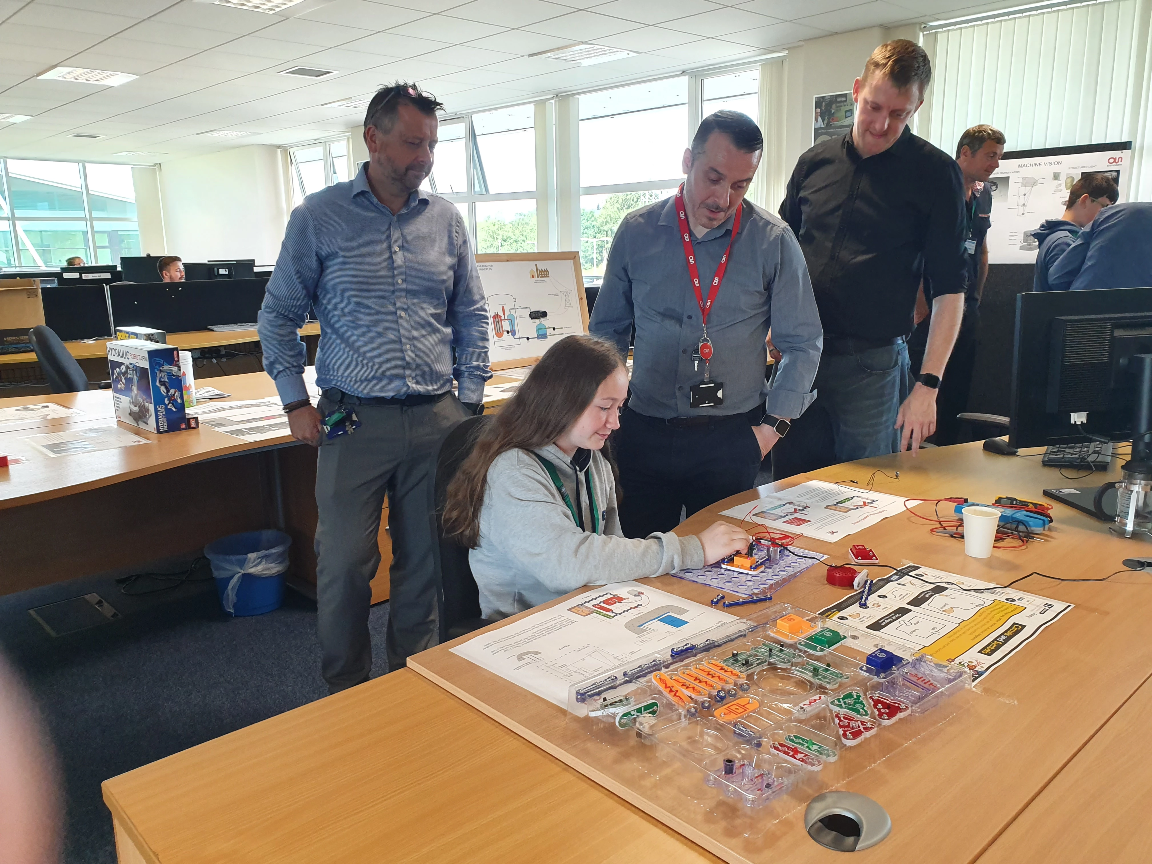 L to R: Robin Bell, Assystem Organiser, Teigan Payne, Participant, Graham Potter, Assystem Organiser and Andrew Fraser, Assystem Helper