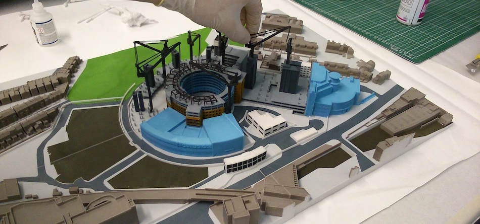 A 3D-printed model of the new BBC studios