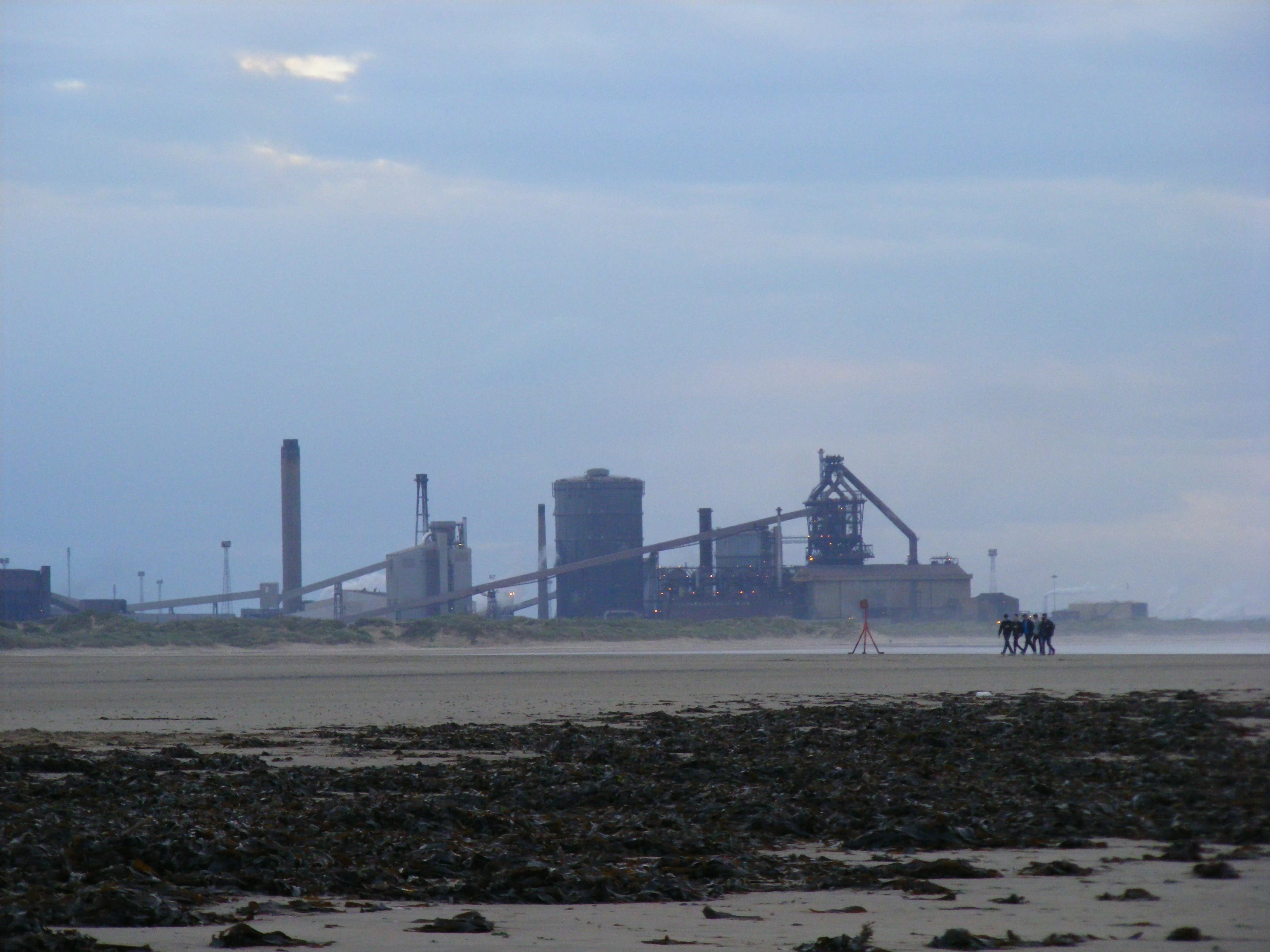 Redcar beach and steelworks