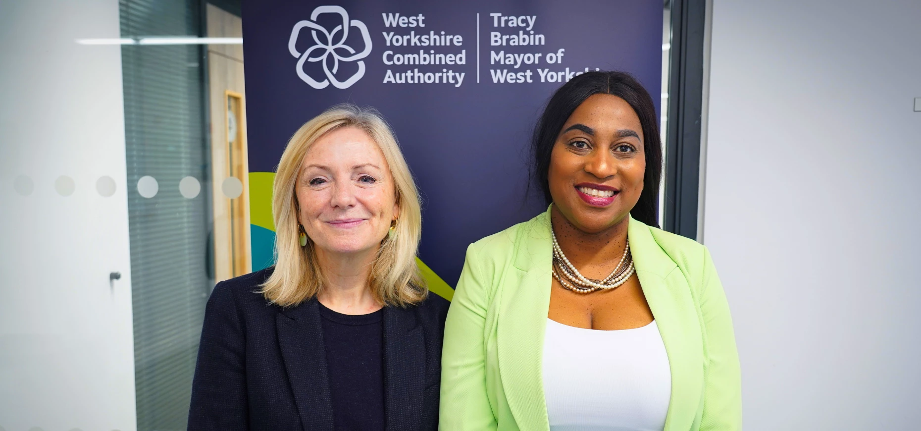 Mayor of West Yorkshire, Tracy Brabin, and the 1,000th learner and founder of Hire Haus Recruitment, Lerato Khumalo.