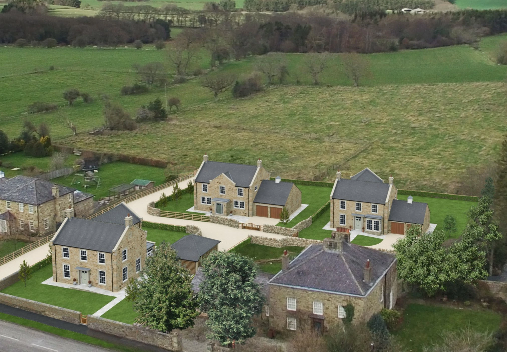 A visual of the new Anvil Homes scheme at Slaley Village. 