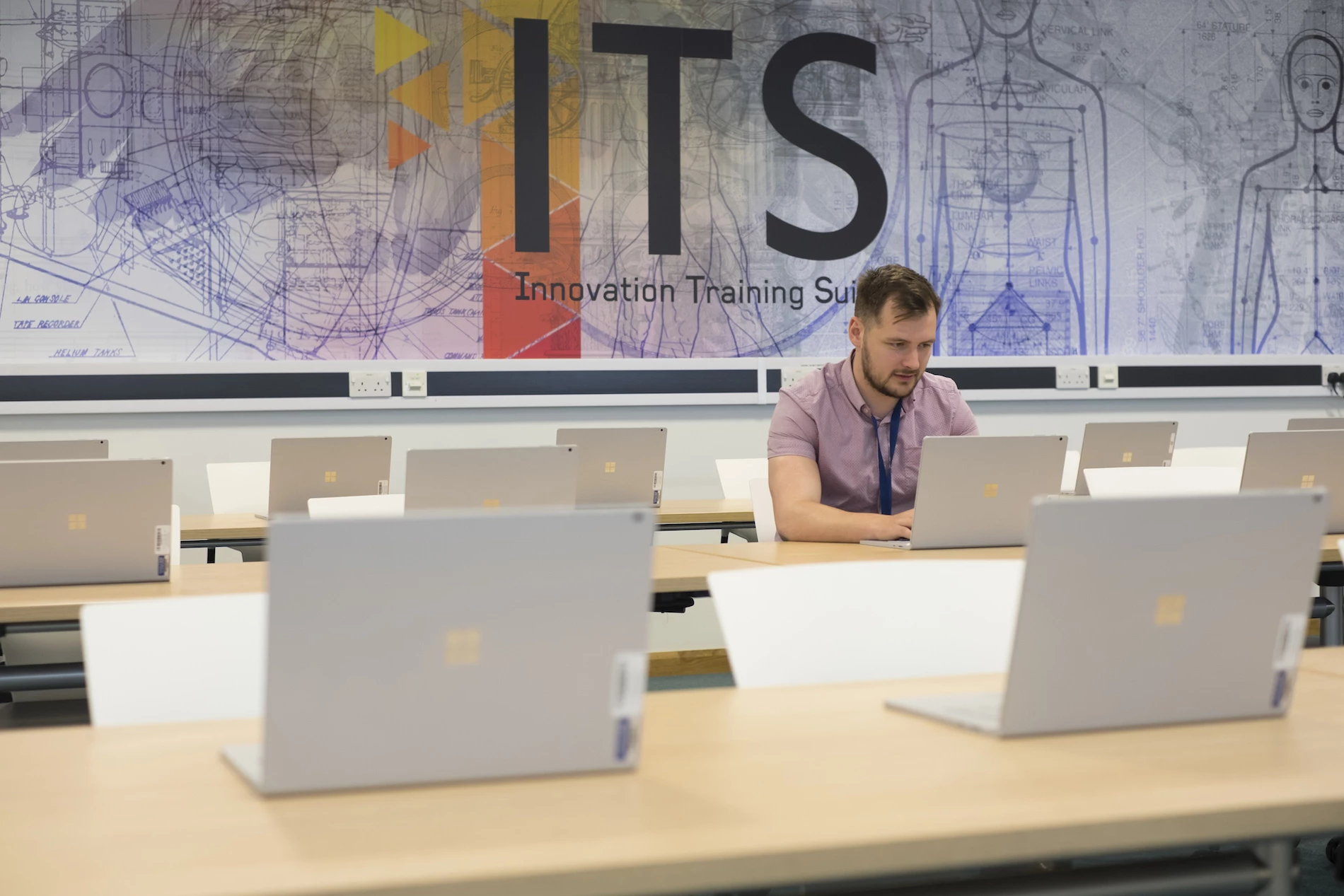 The new self-serve digital space and a computer training suite at the 3M Buckley Innovation Centre.