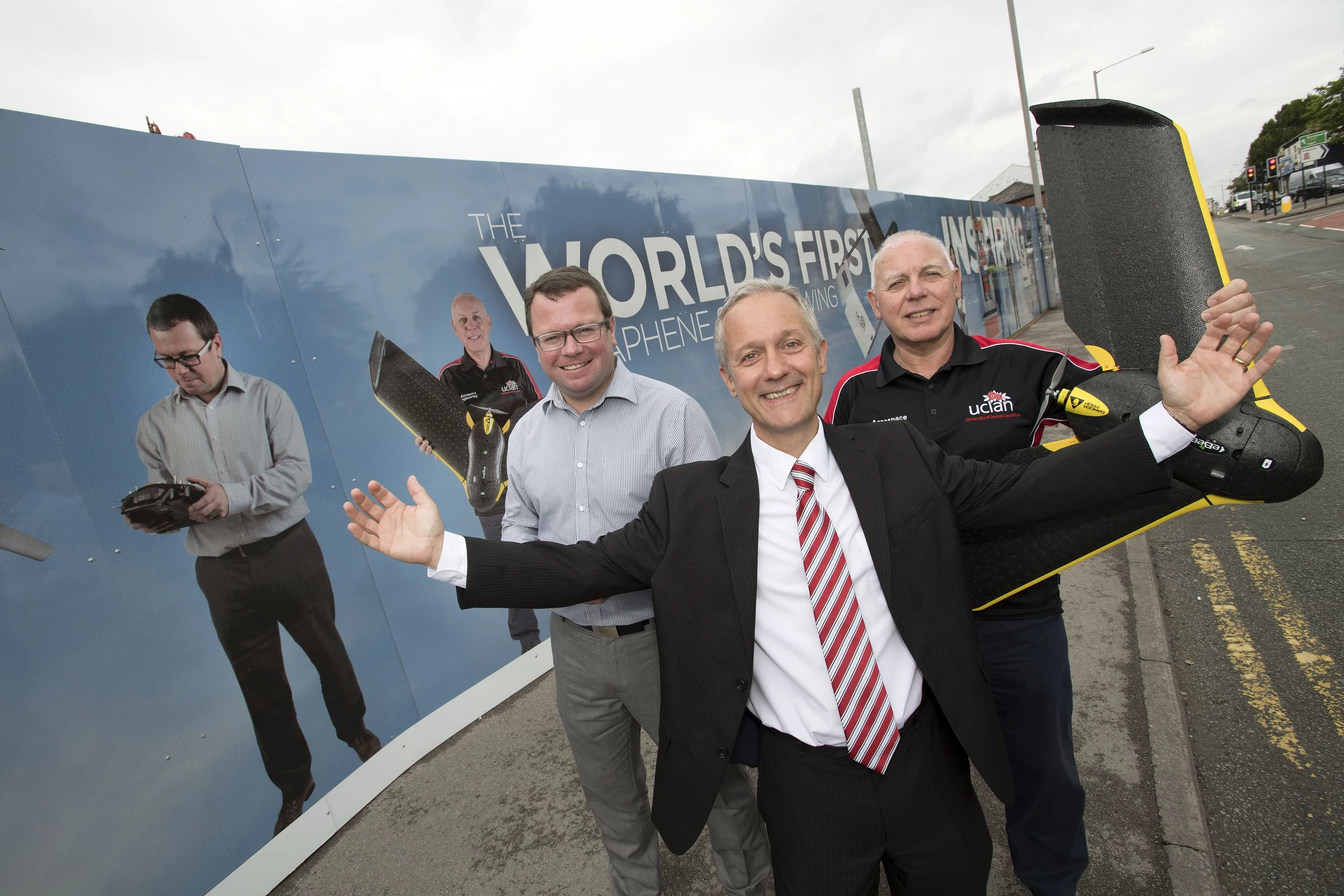 Darren Ansell, Rob Wallace and Billy Beggs from UCLan