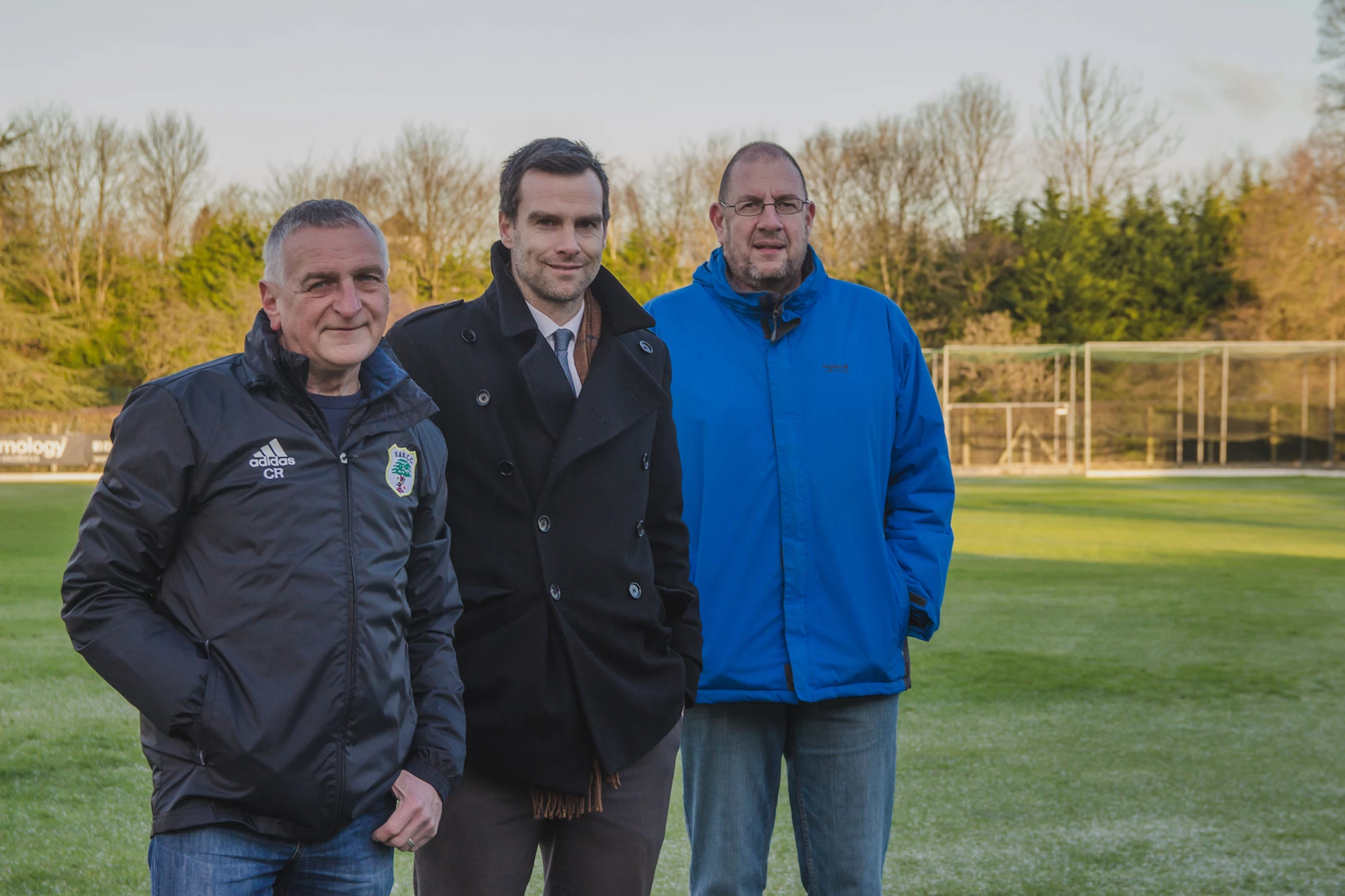 Club chairman Colin Routledge, director at Harrison Drury Simon England and club treasurer John Mansford.