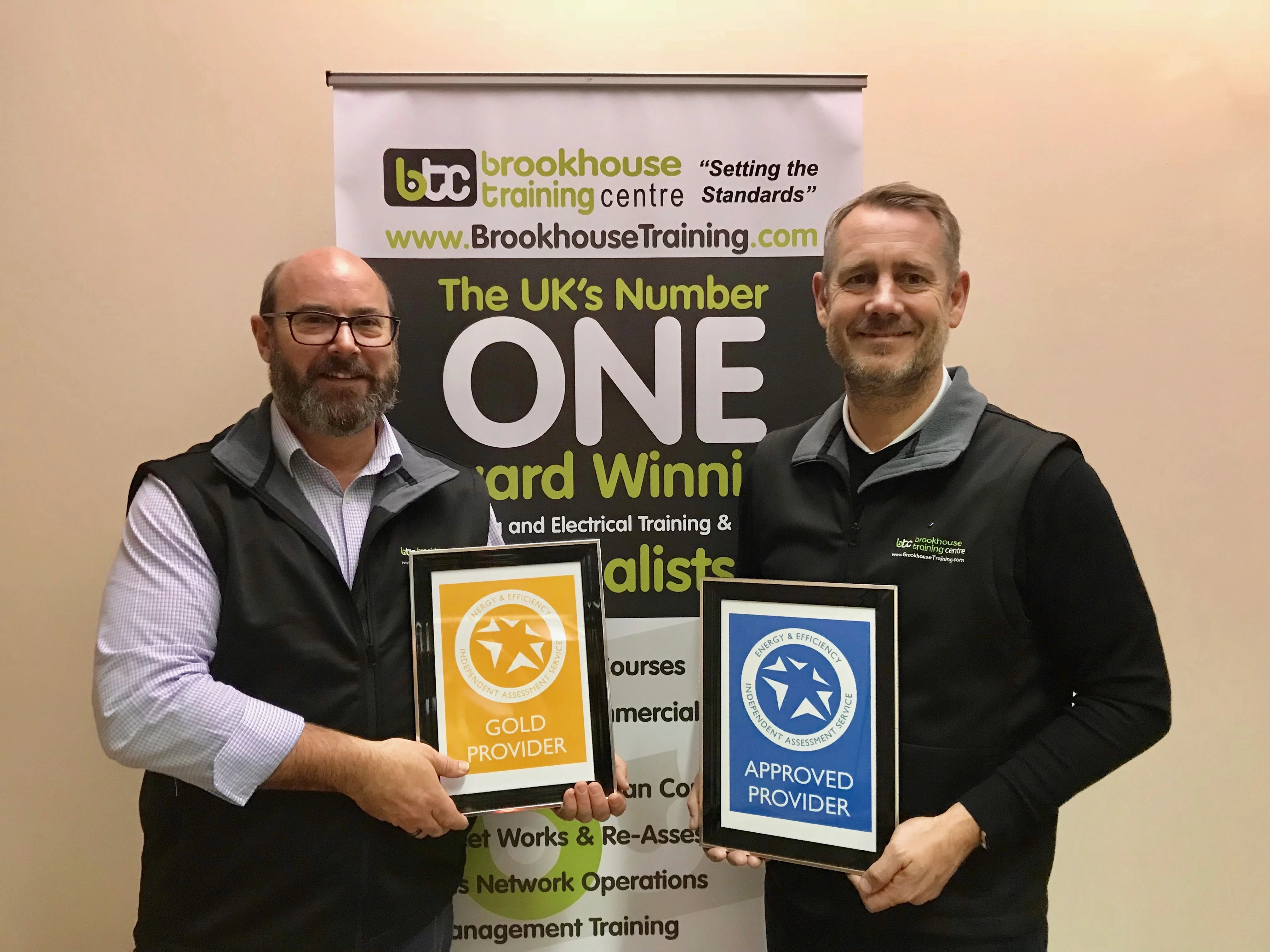 Pictured left to right David Dumaresq-Lucas, Director at BTC Training and James McConnell, director at BTC Training very proud to have achieved approved managed learning programme status in Domestic Gas training.