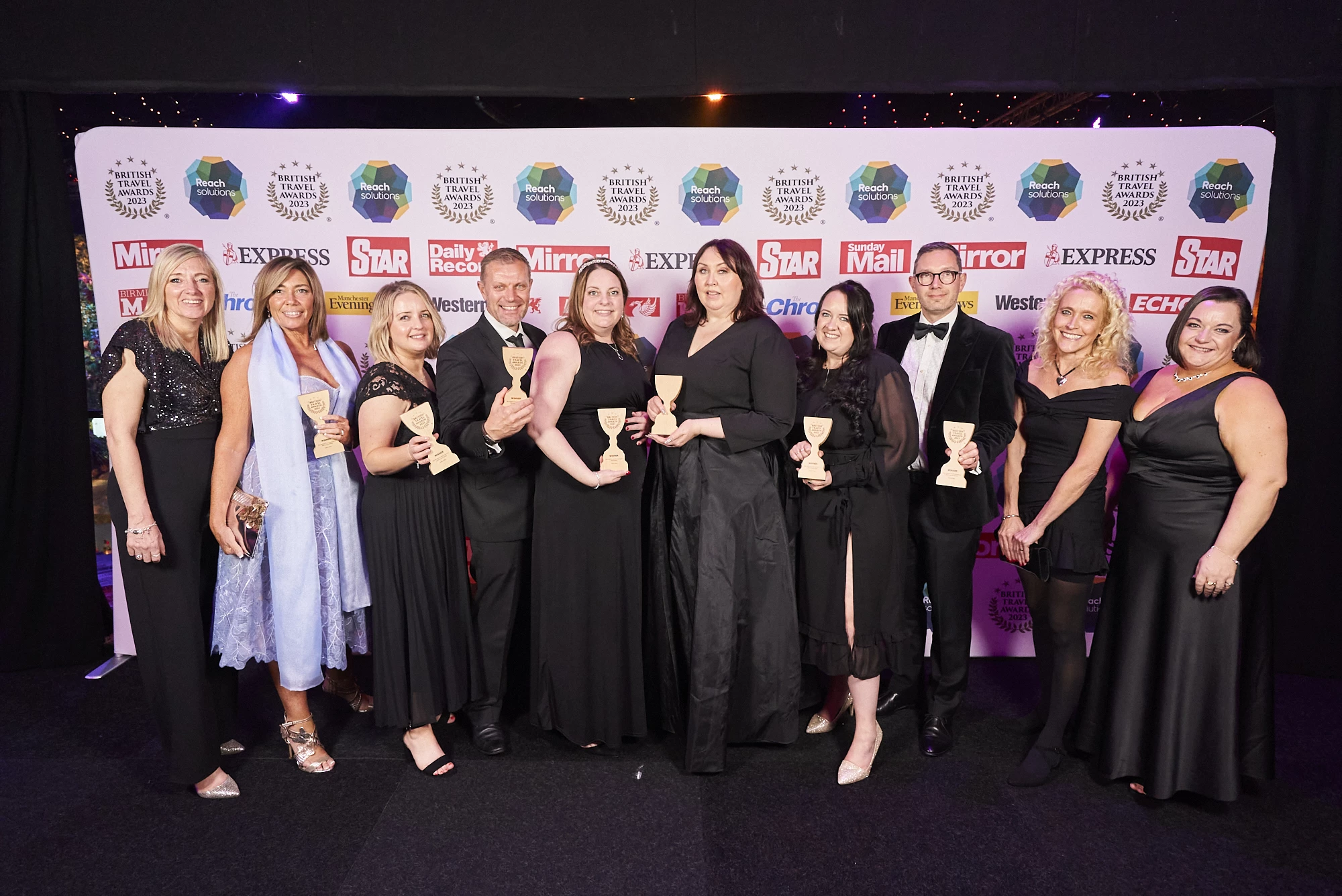 Solmar chief executive Julie Blake (middle left) pictured at the 2023 BTA Awards with the colleagues.