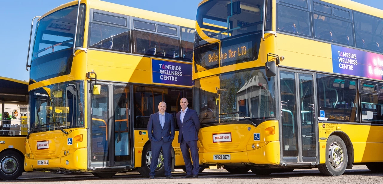 Belle Vue managing director Phil Hitchen, right, with director Ian Olsen