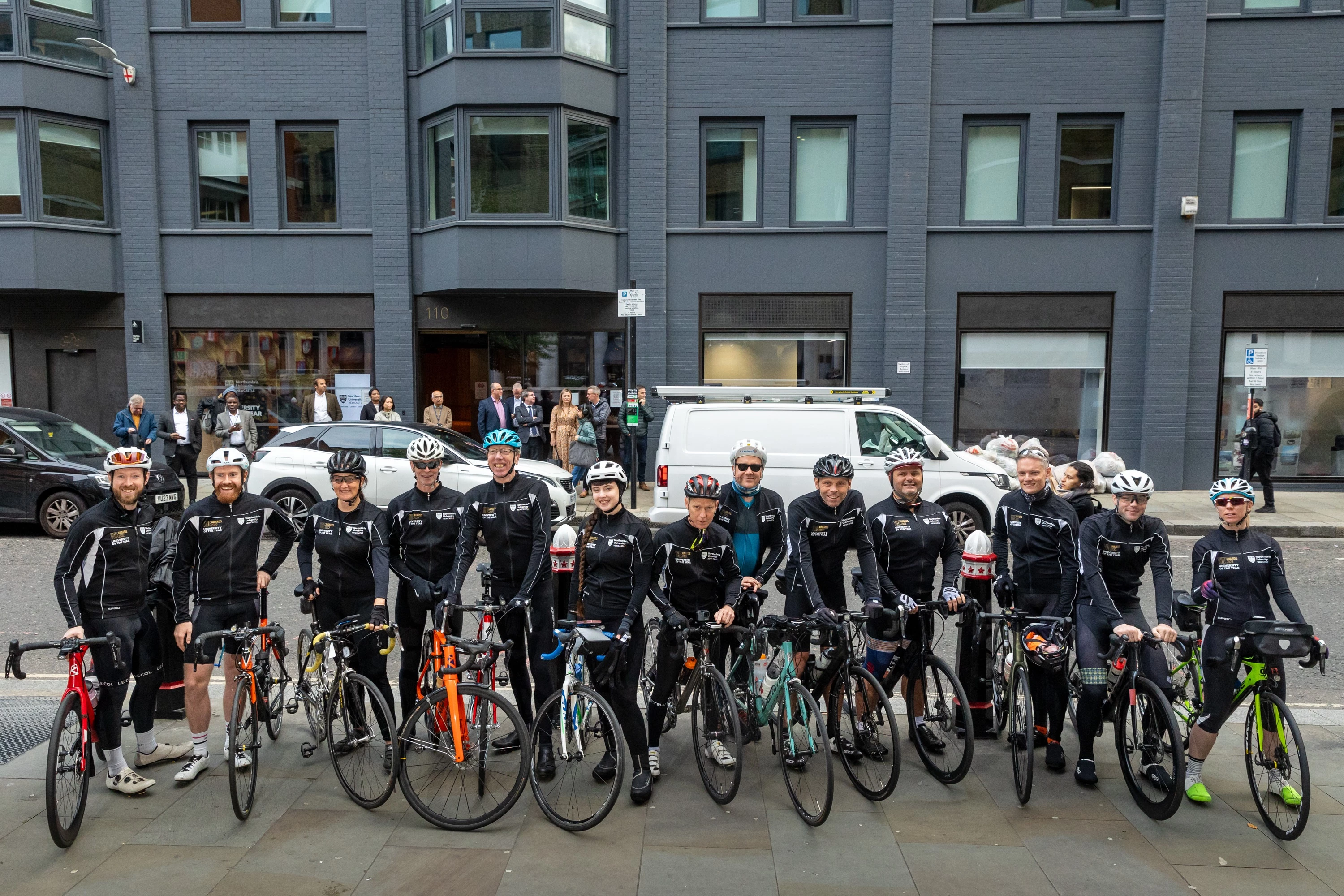 Northumbria University staff and alumni outside the University's London campus.