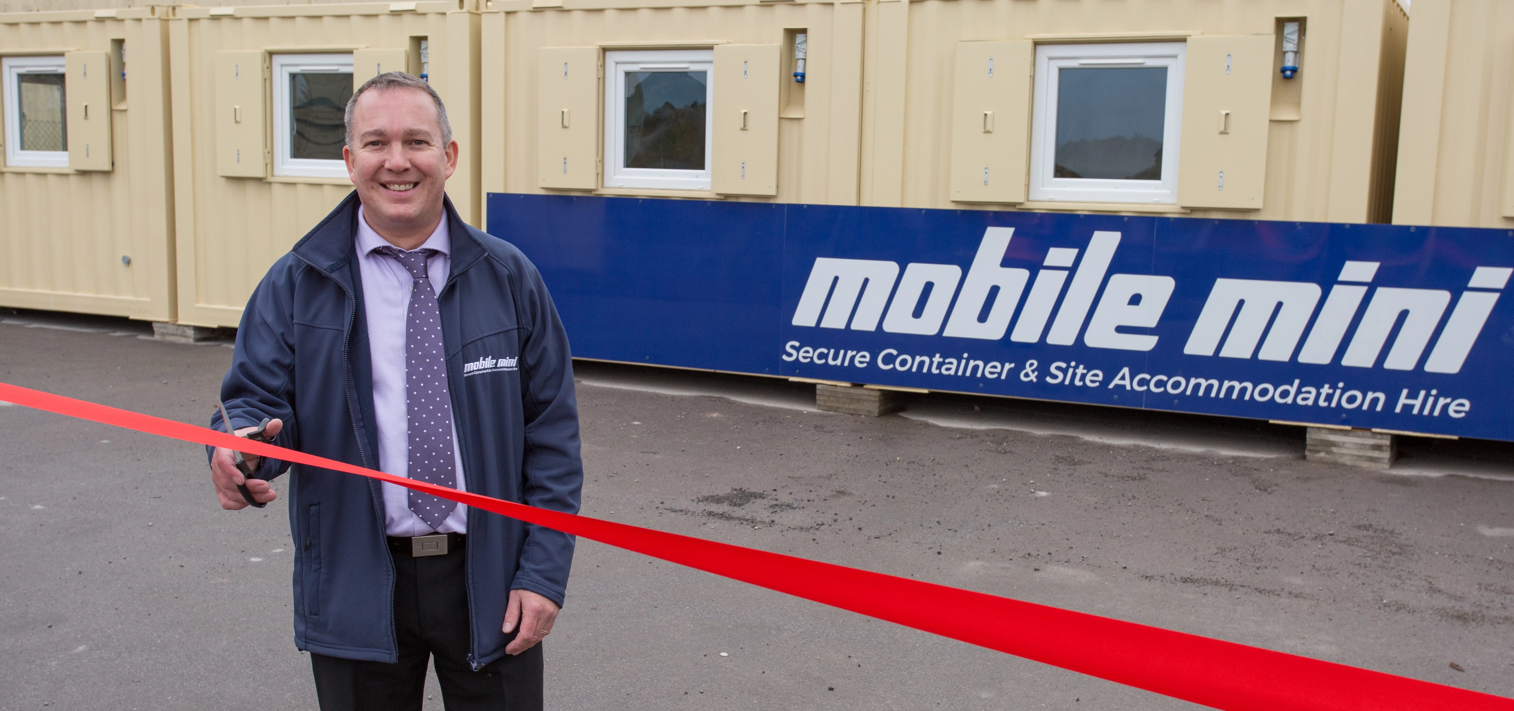 Paul Abbott, manager of Mobile Mini’s Wakefield branch, opens the recently expanded site.